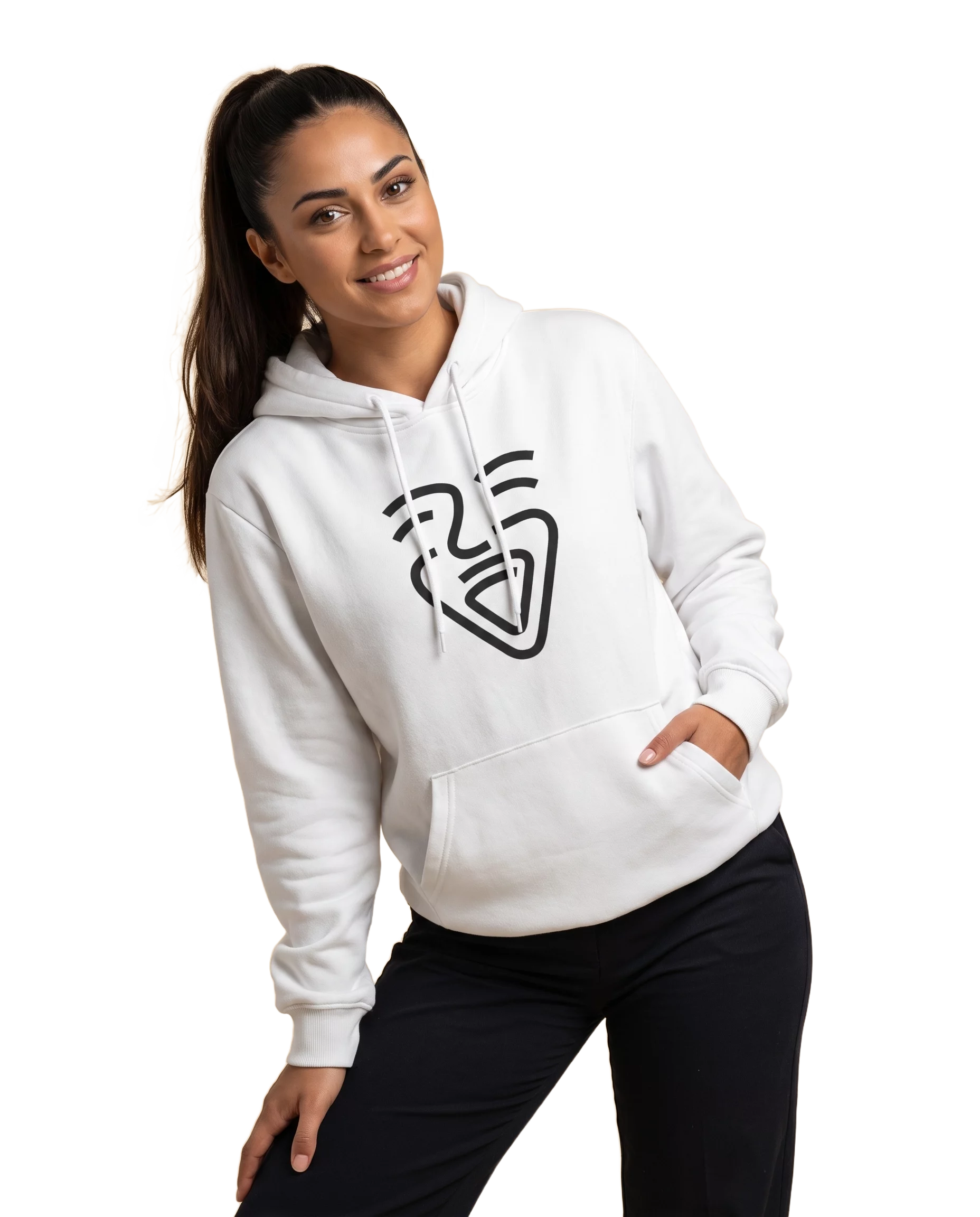 Logo Black Hoodie – Model (Frau)