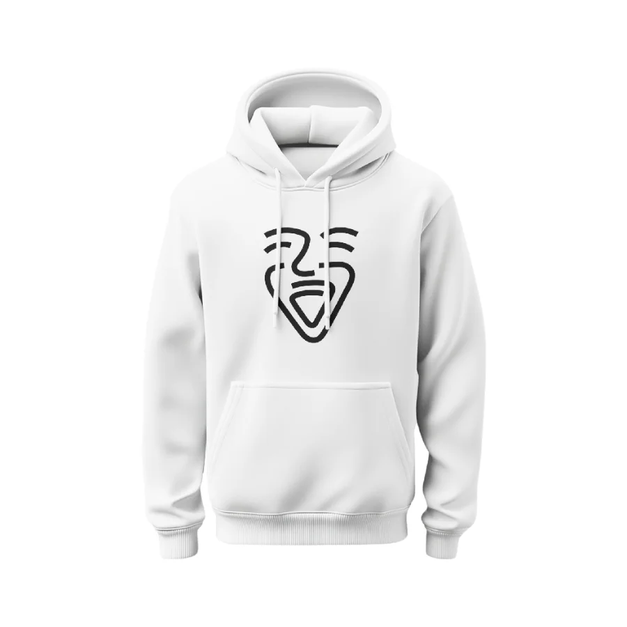 Logo Black Hoodie – White