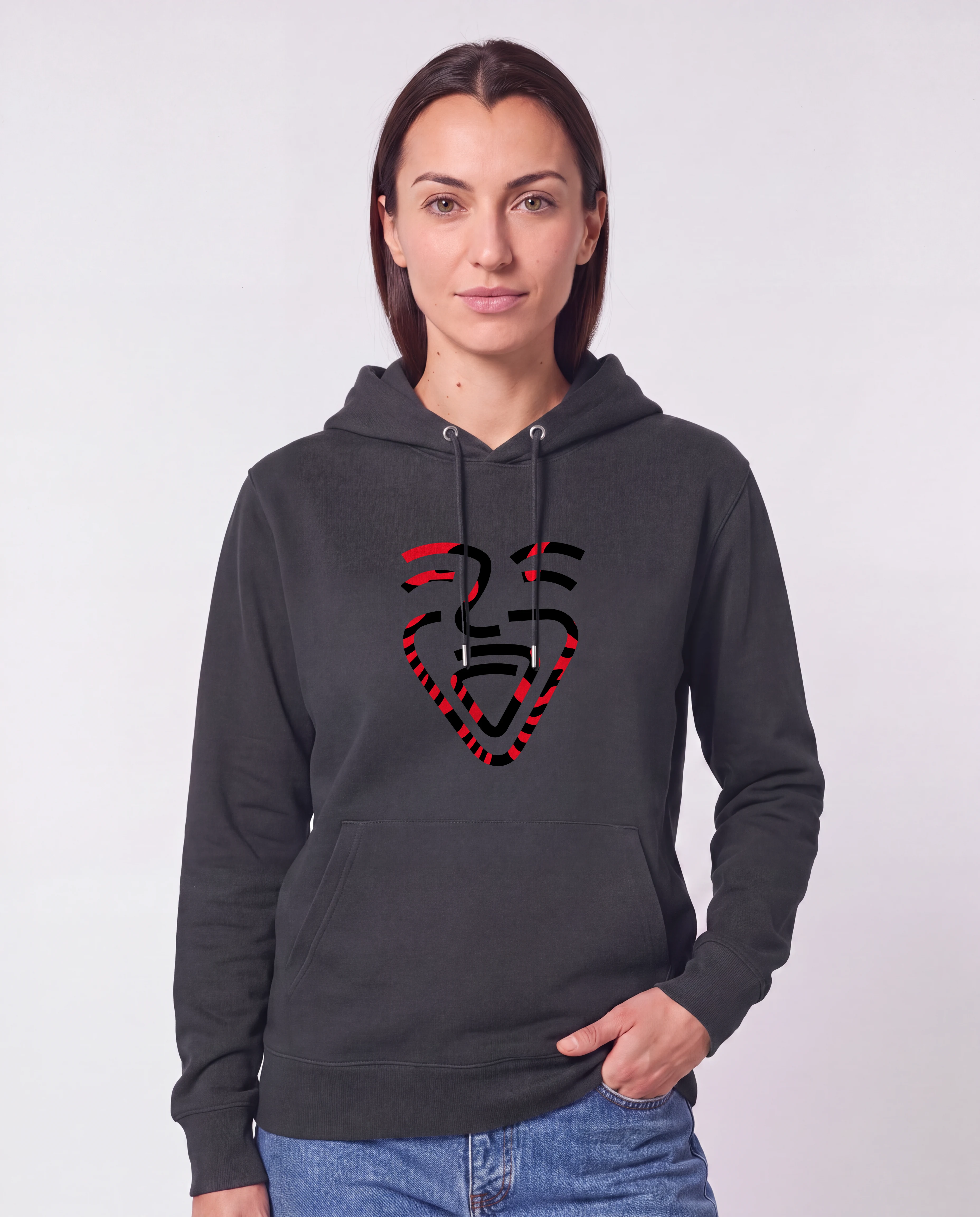 Albanien Hoodie Anthracite – Frau Hüfte
