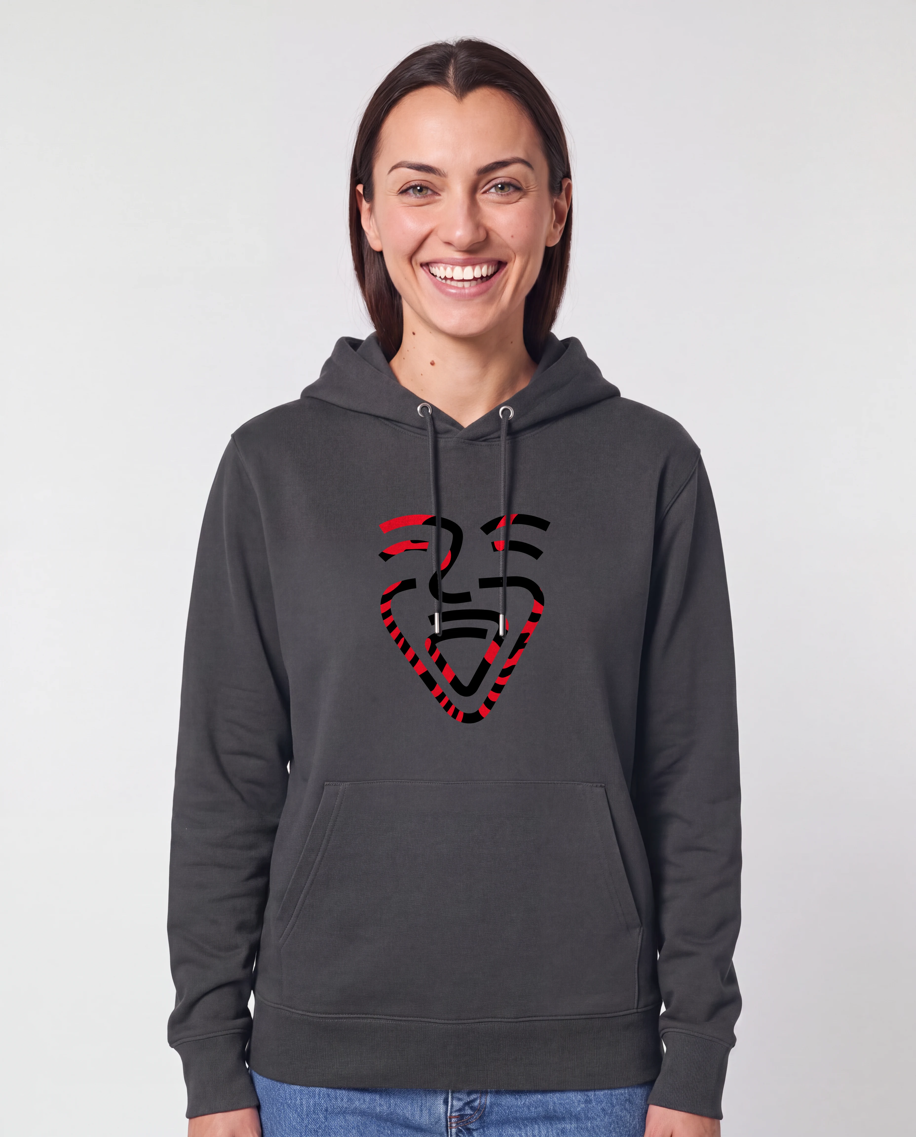 Albanien Hoodie Anthracite – Frau frontal