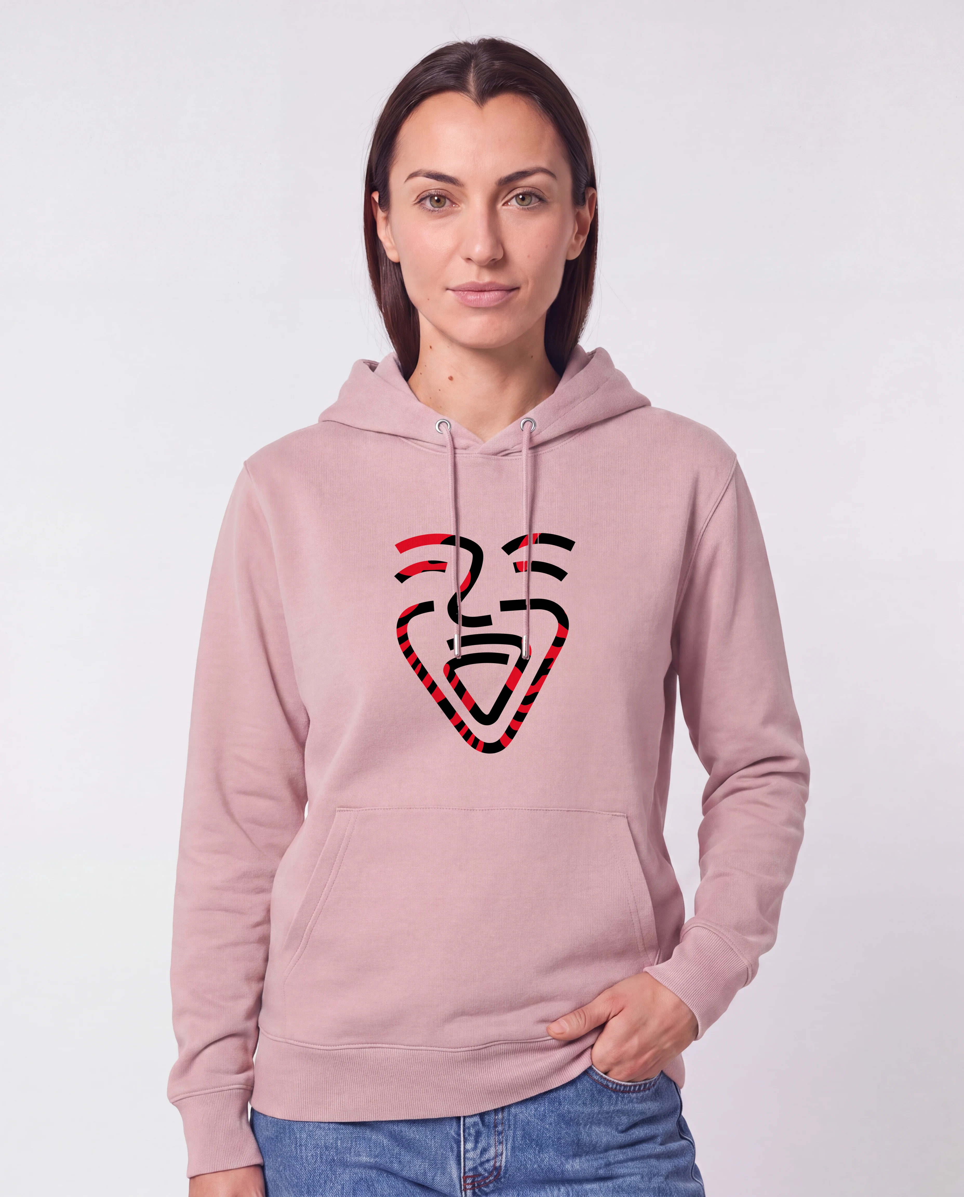 Albanien Hoodie CottonPink – Frau Hüfte