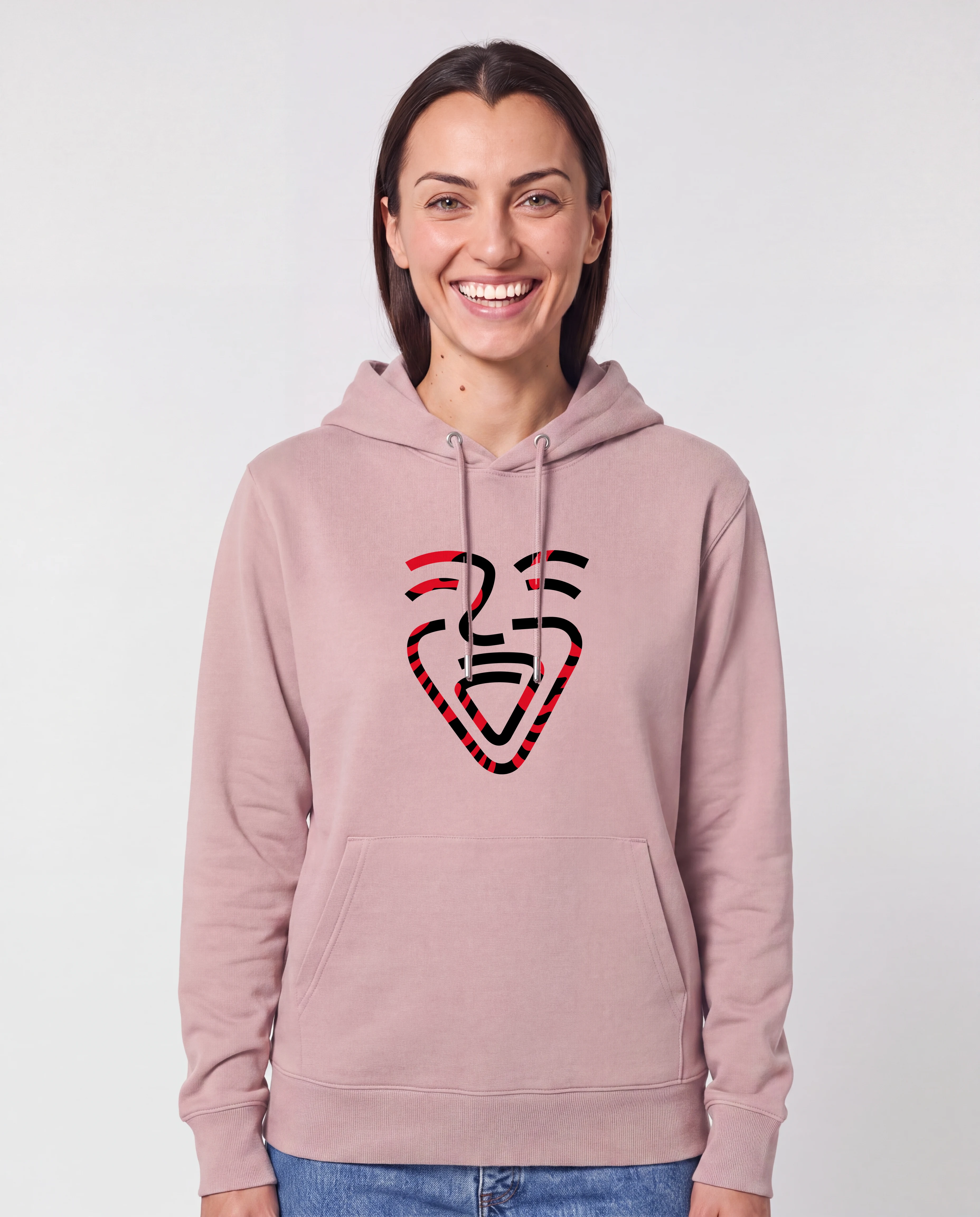 Albanien Hoodie CottonPink – Frau frontal