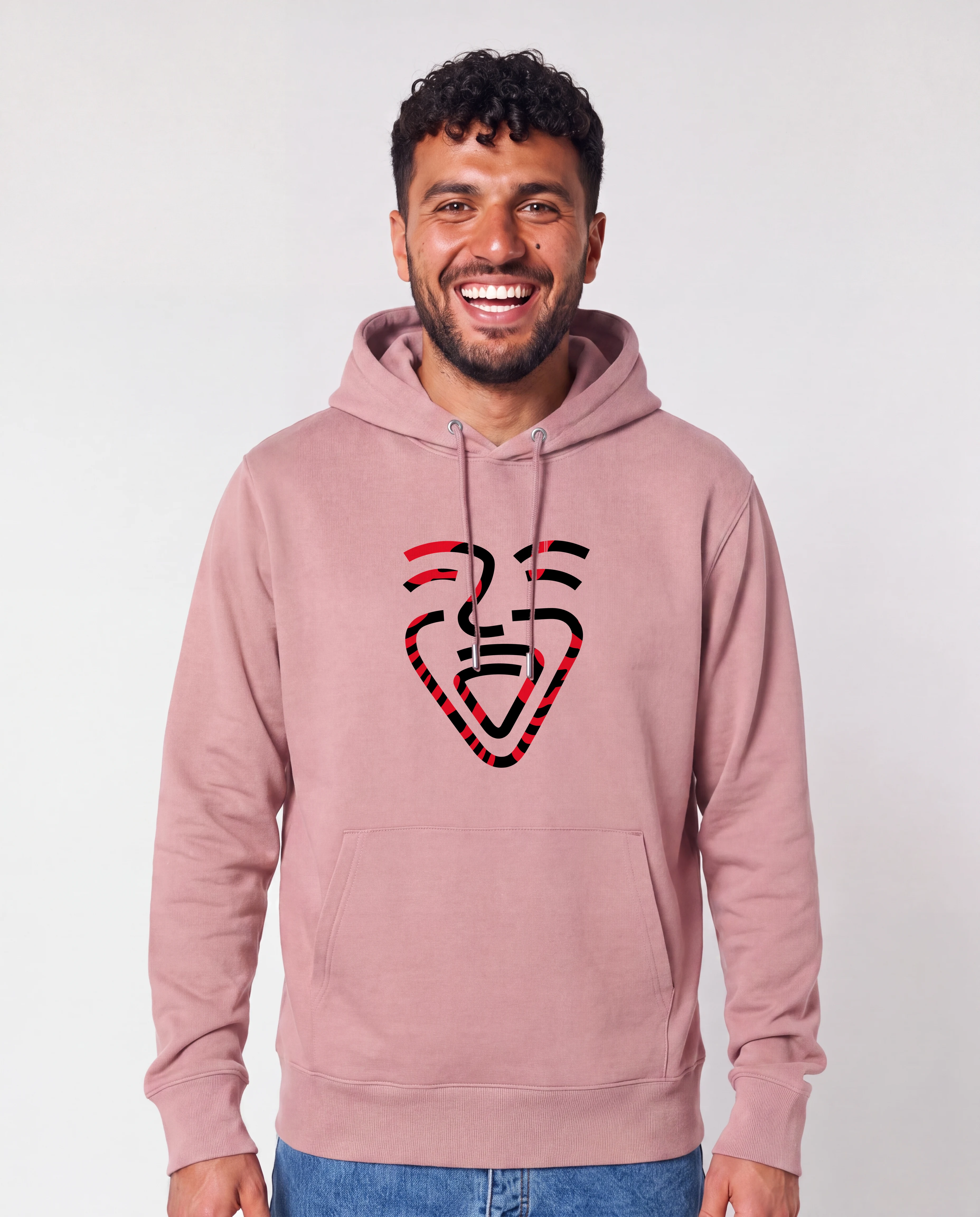 Albanien Hoodie CottonPink – Mann frontal