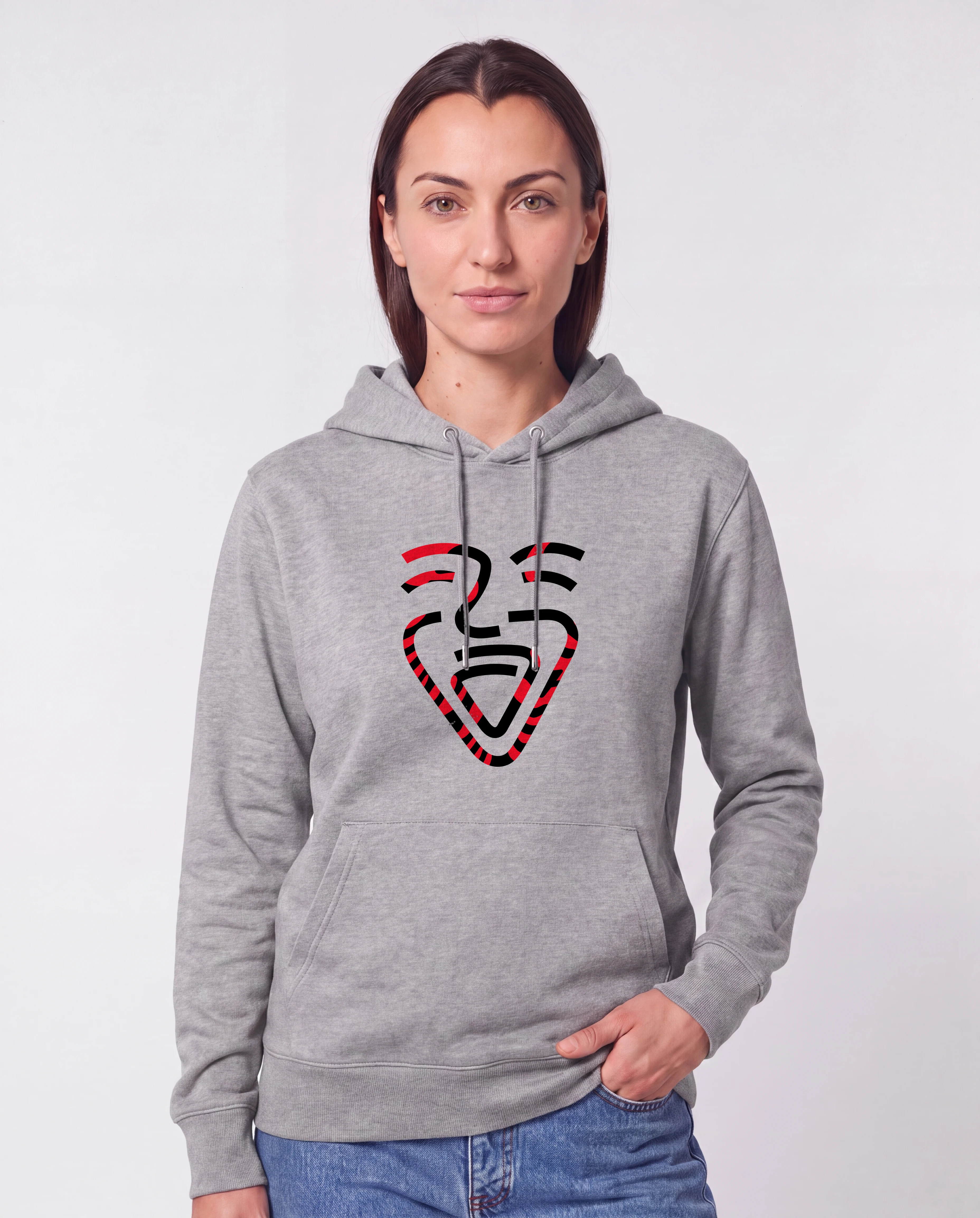 Albanien Hoodie HeatherGrey – Frau Hüfte