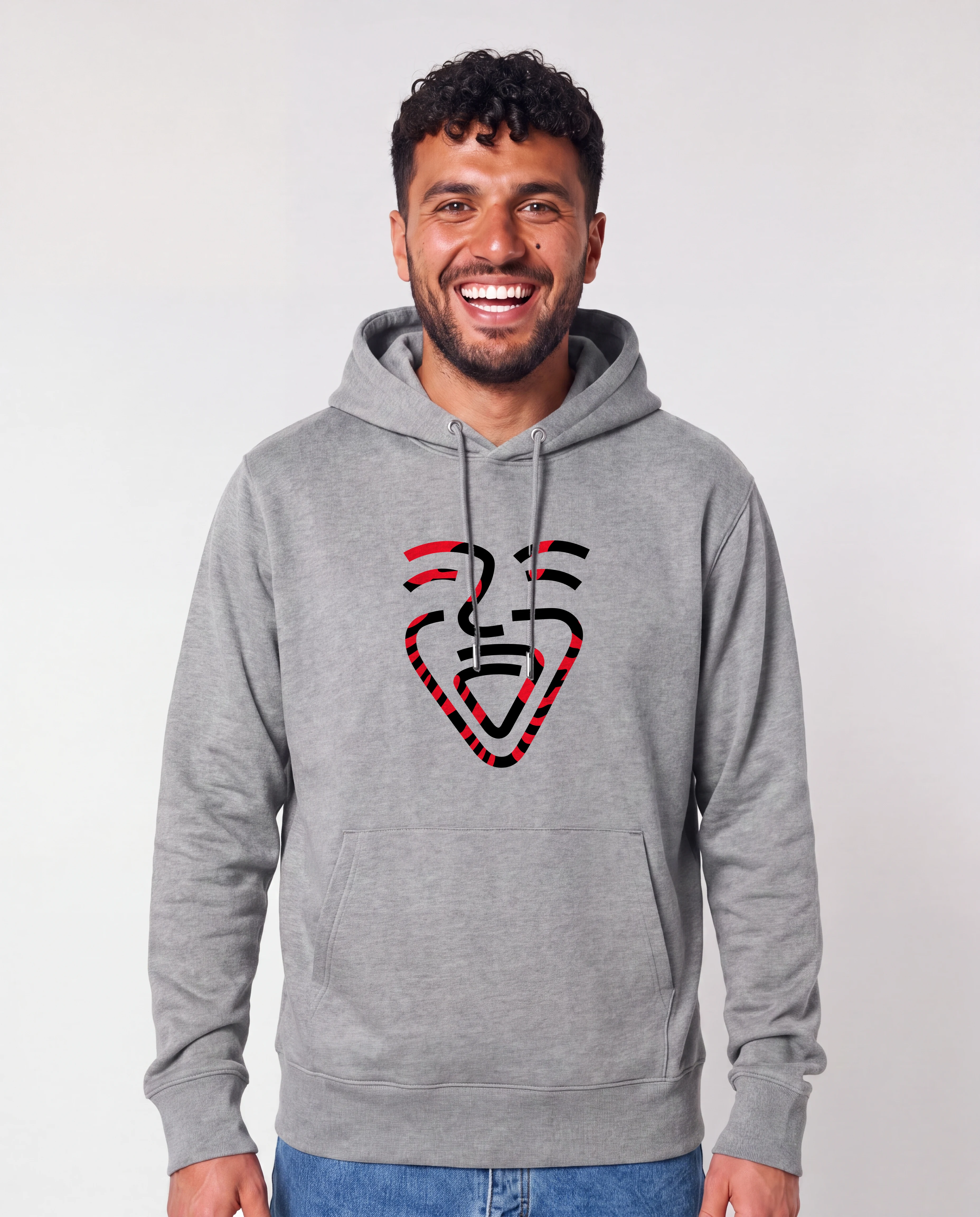 Albanien Hoodie HeatherGrey – Mann frontal