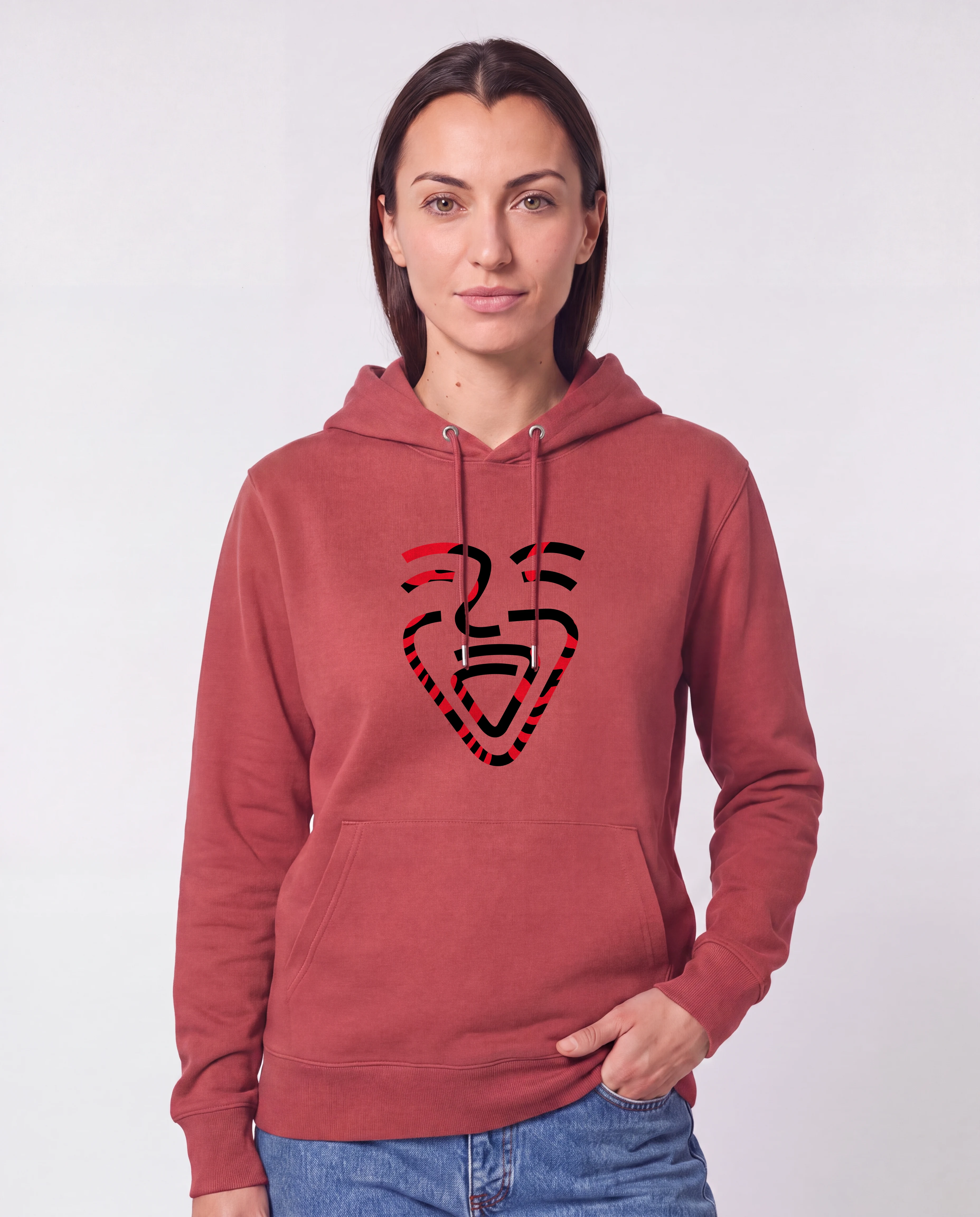 Albanien Hoodie Red – Frau Hüfte