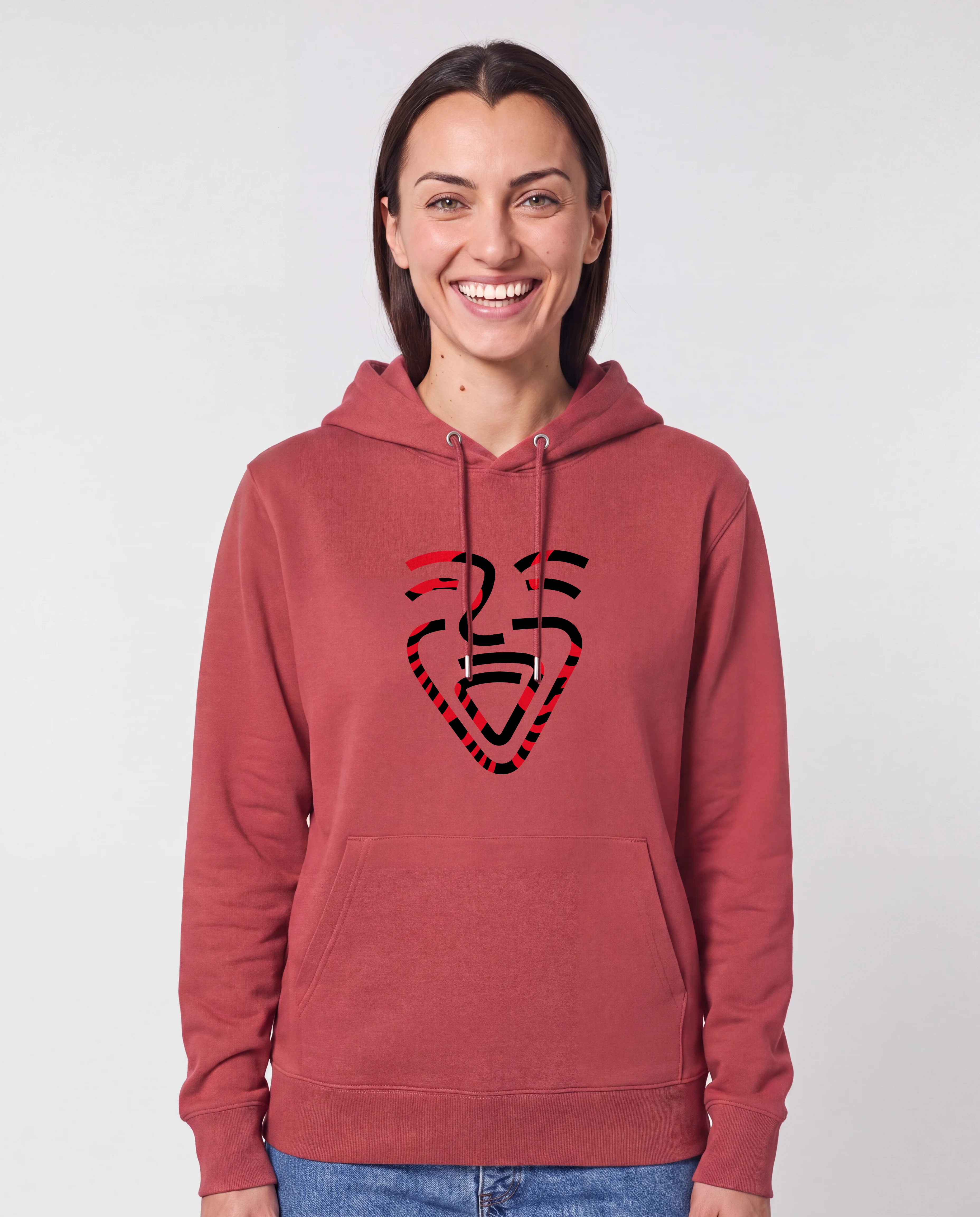 Albanien Hoodie Red – Frau frontal