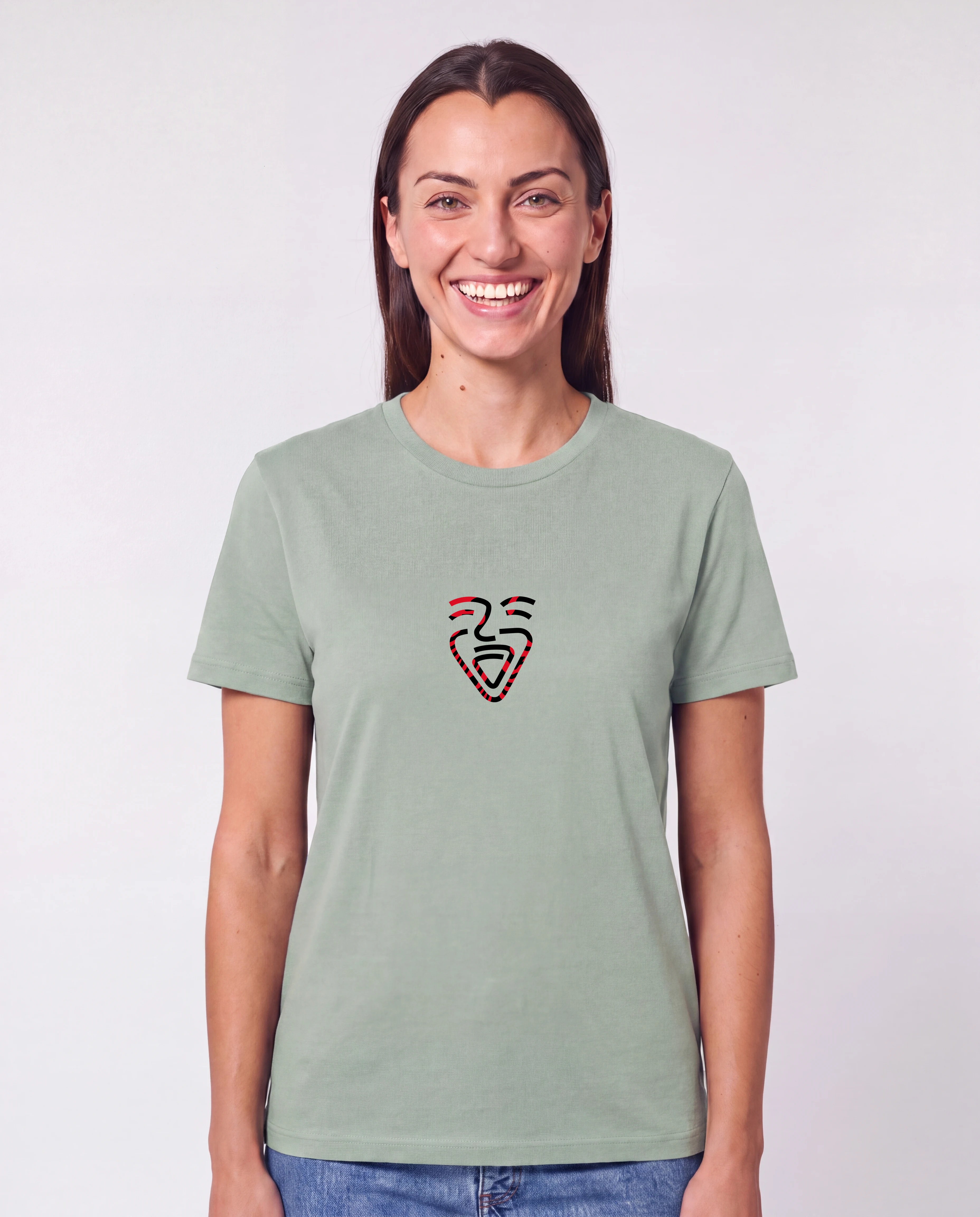 Albanien Shirt Aloe – Frau frontal