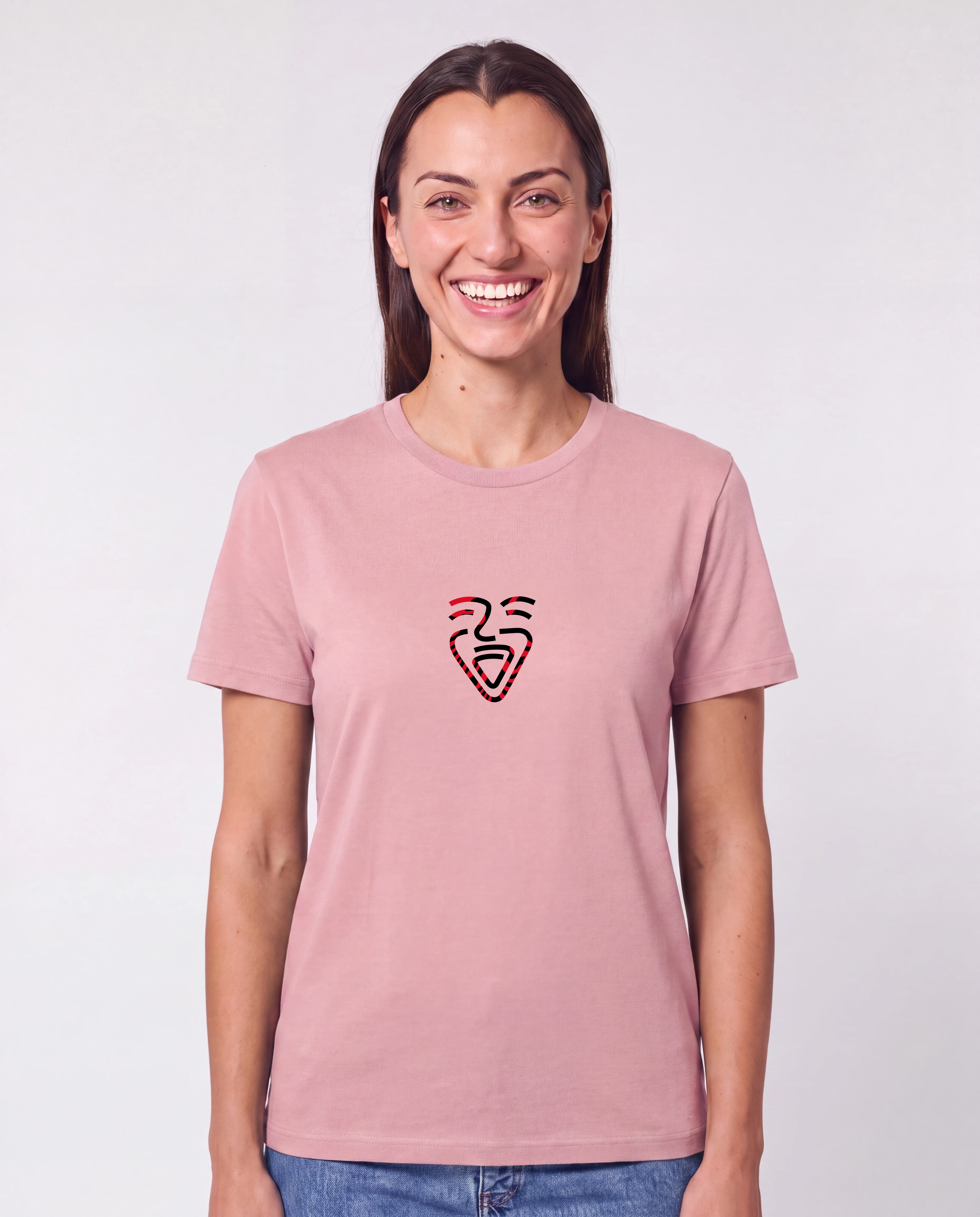 Albanien Shirt CottonPink – Frau frontal