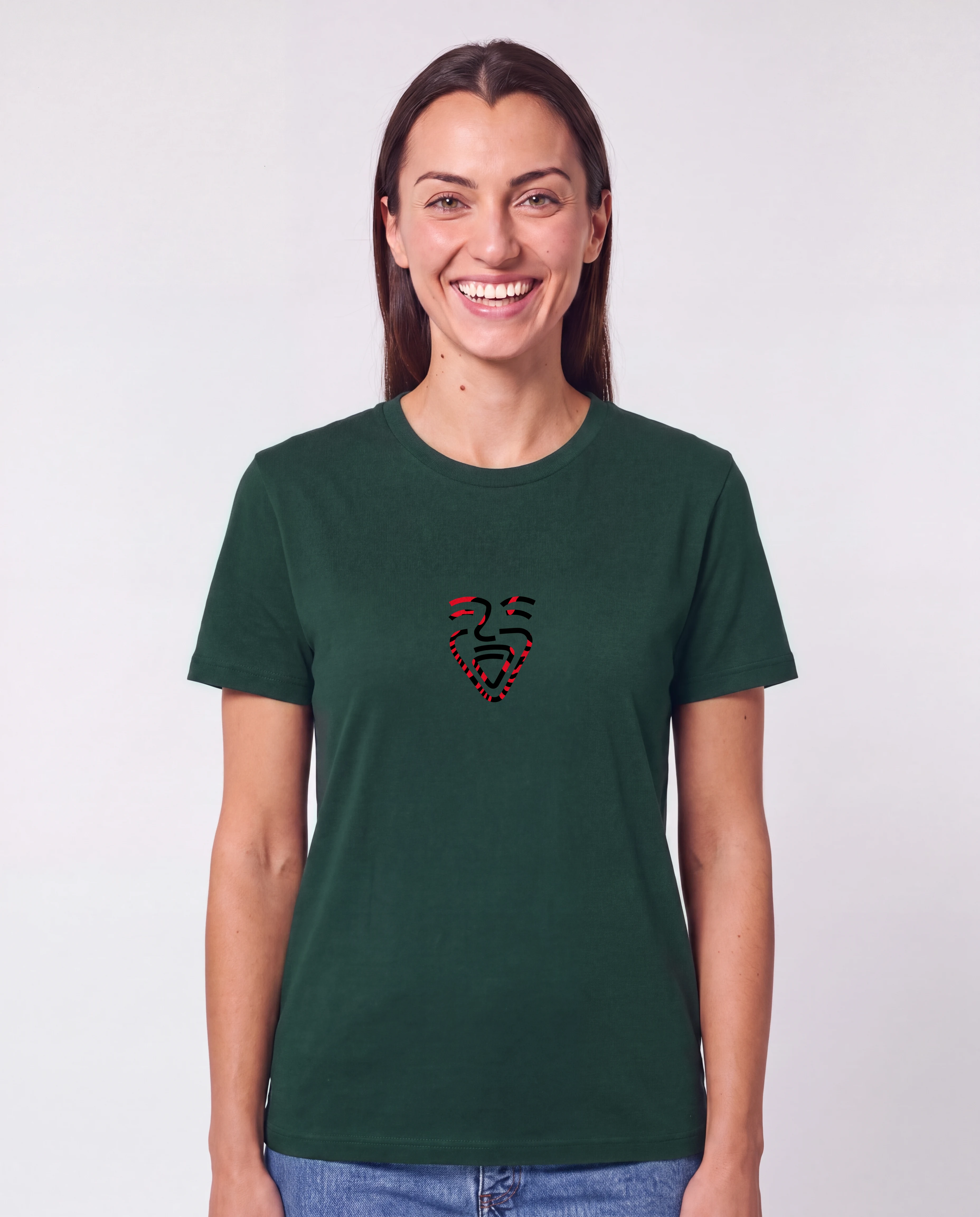 Albanien Shirt GlazedGreen – Frau frontal