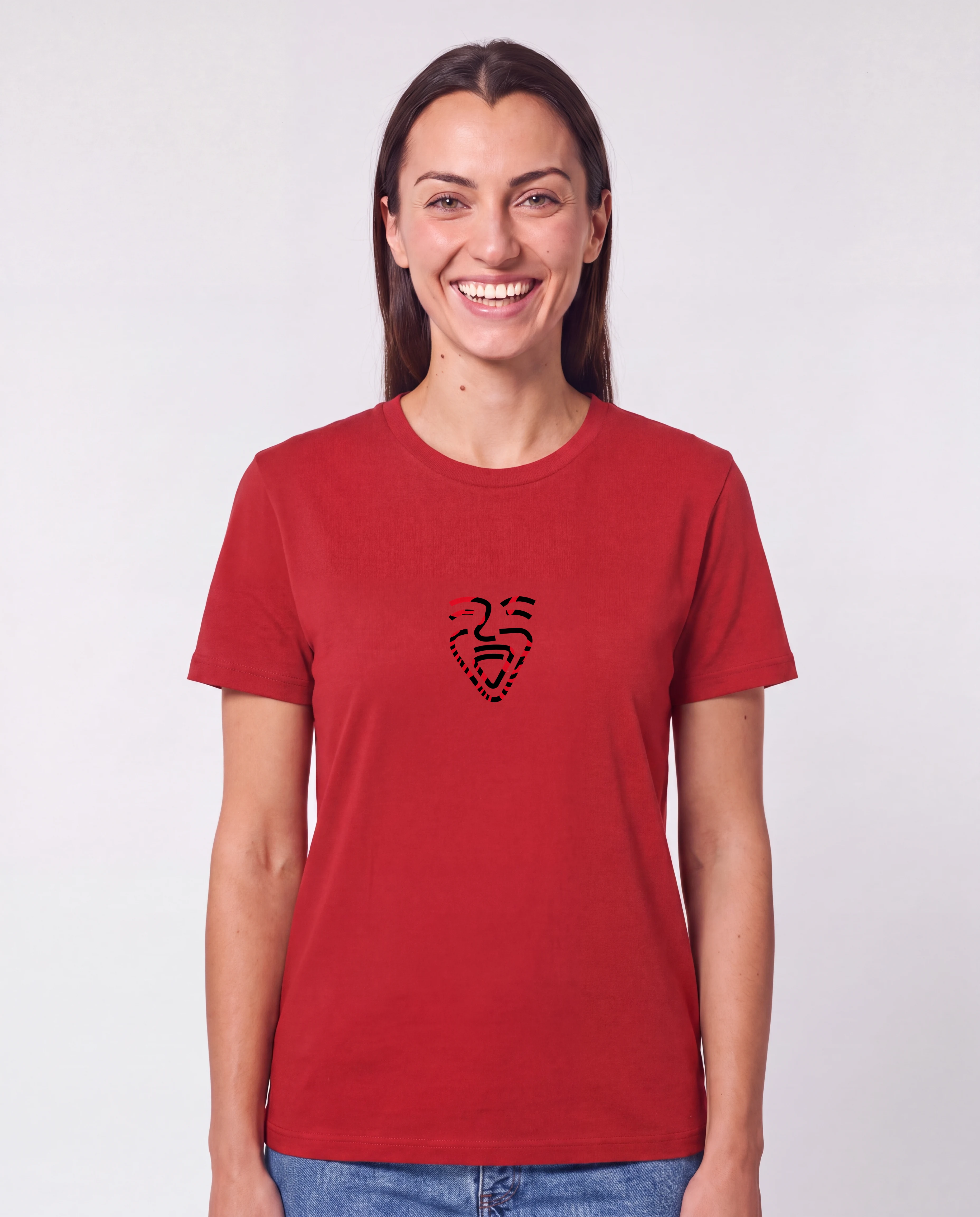 Albanien Shirt Red – Frau frontal