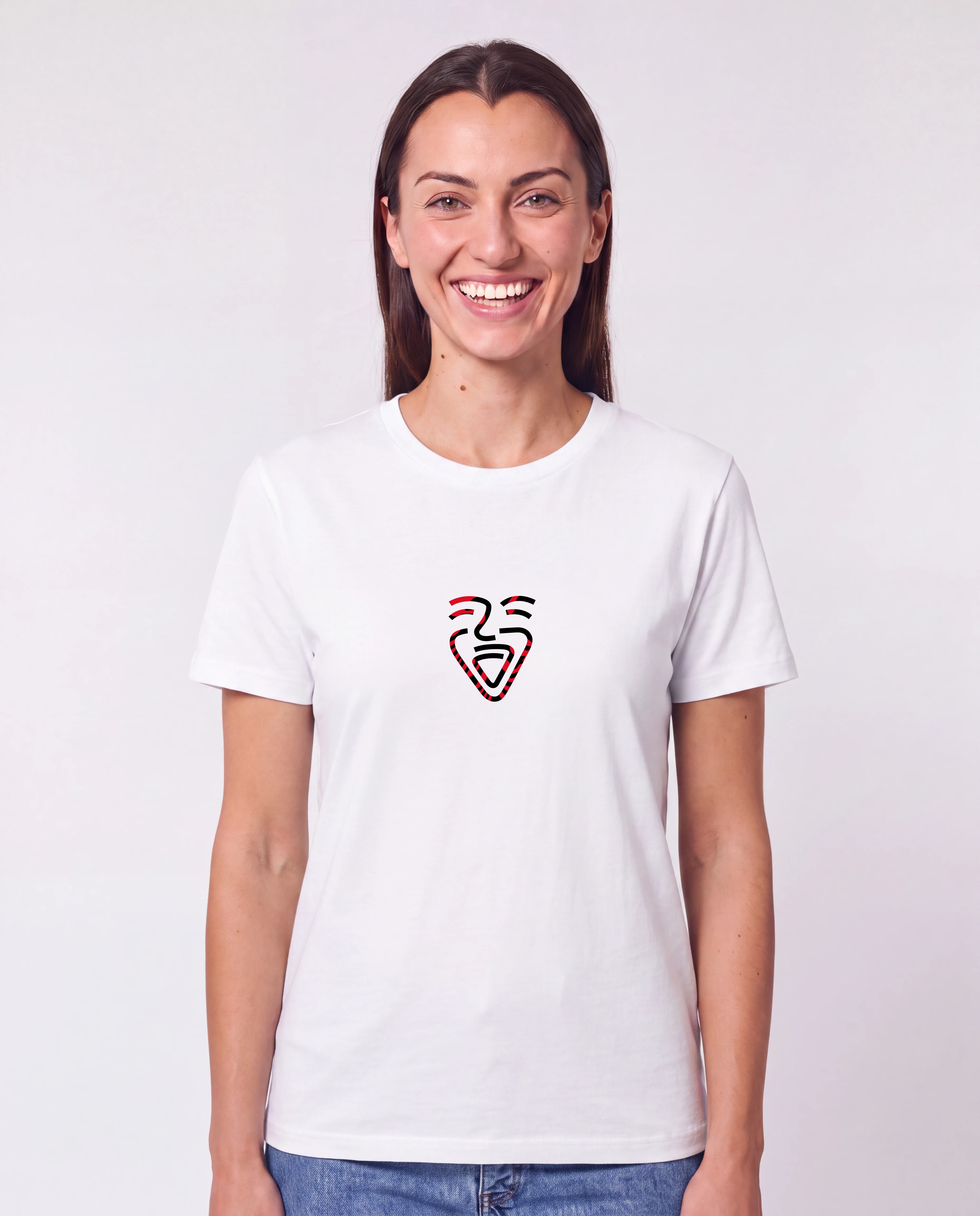 Albanien Shirt White – Frau frontal