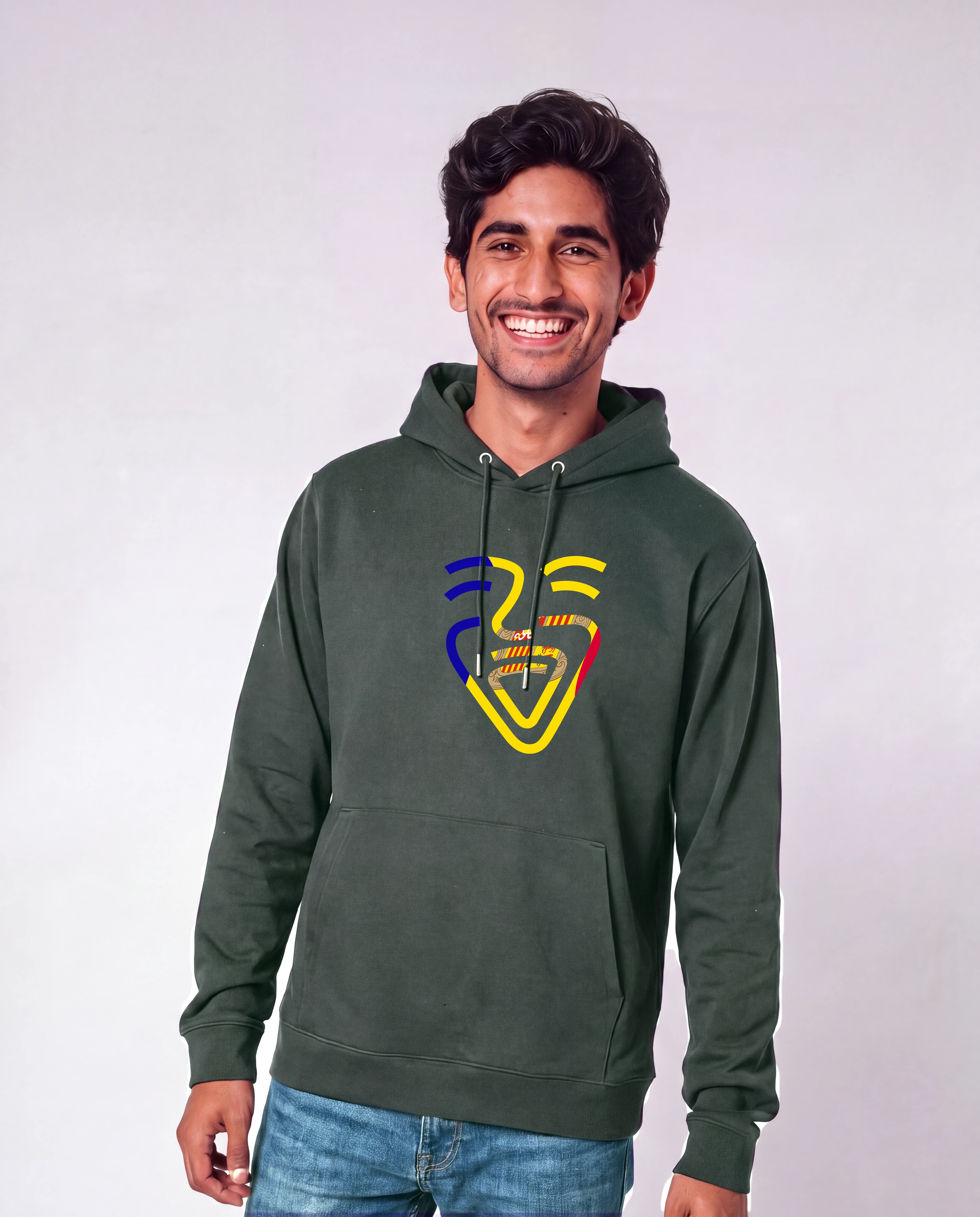 Andorra Hoodie in Anthracite, Model Mann, frontal