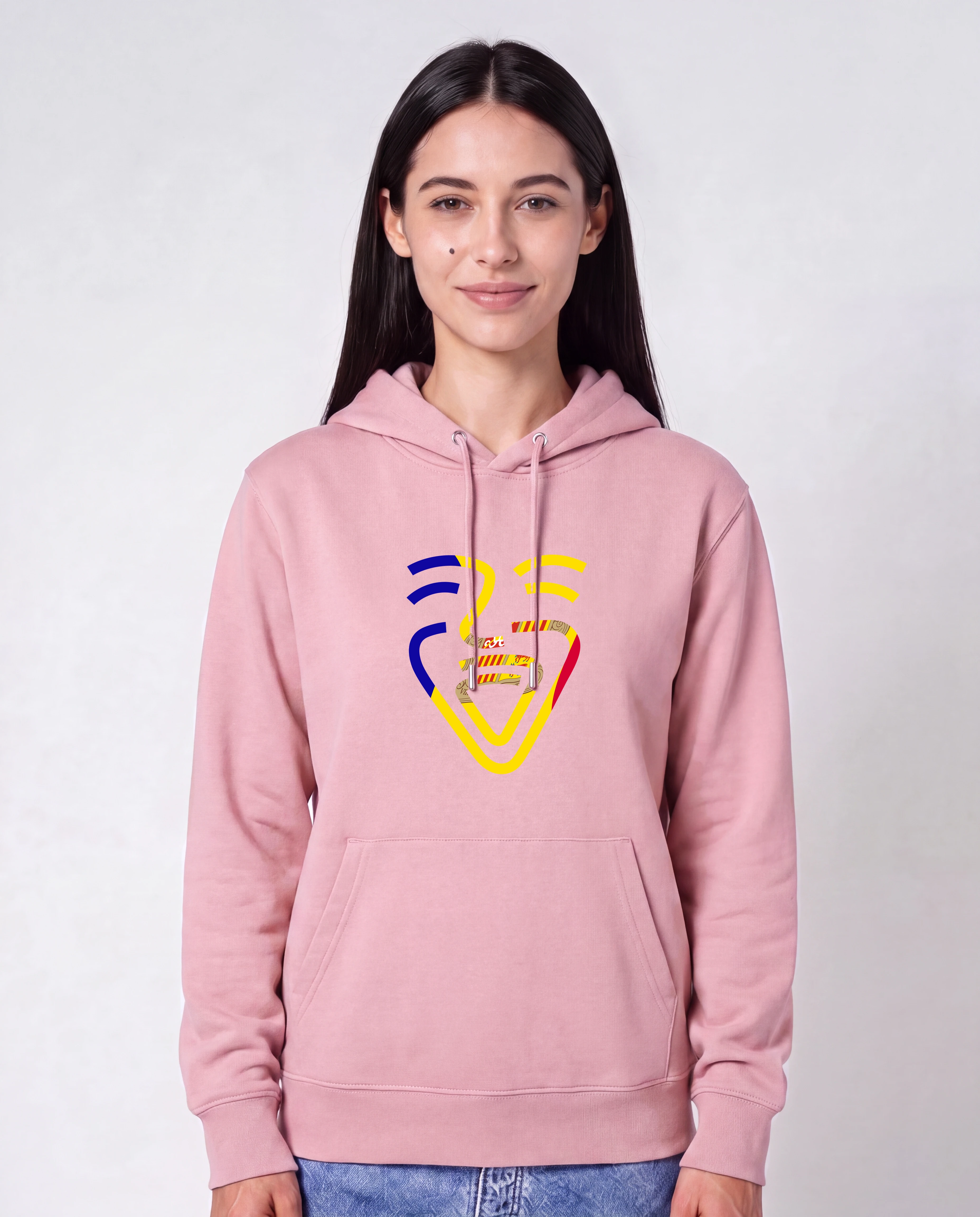 Andorra Hoodie in Cotton Pink, Model Frau, frontal