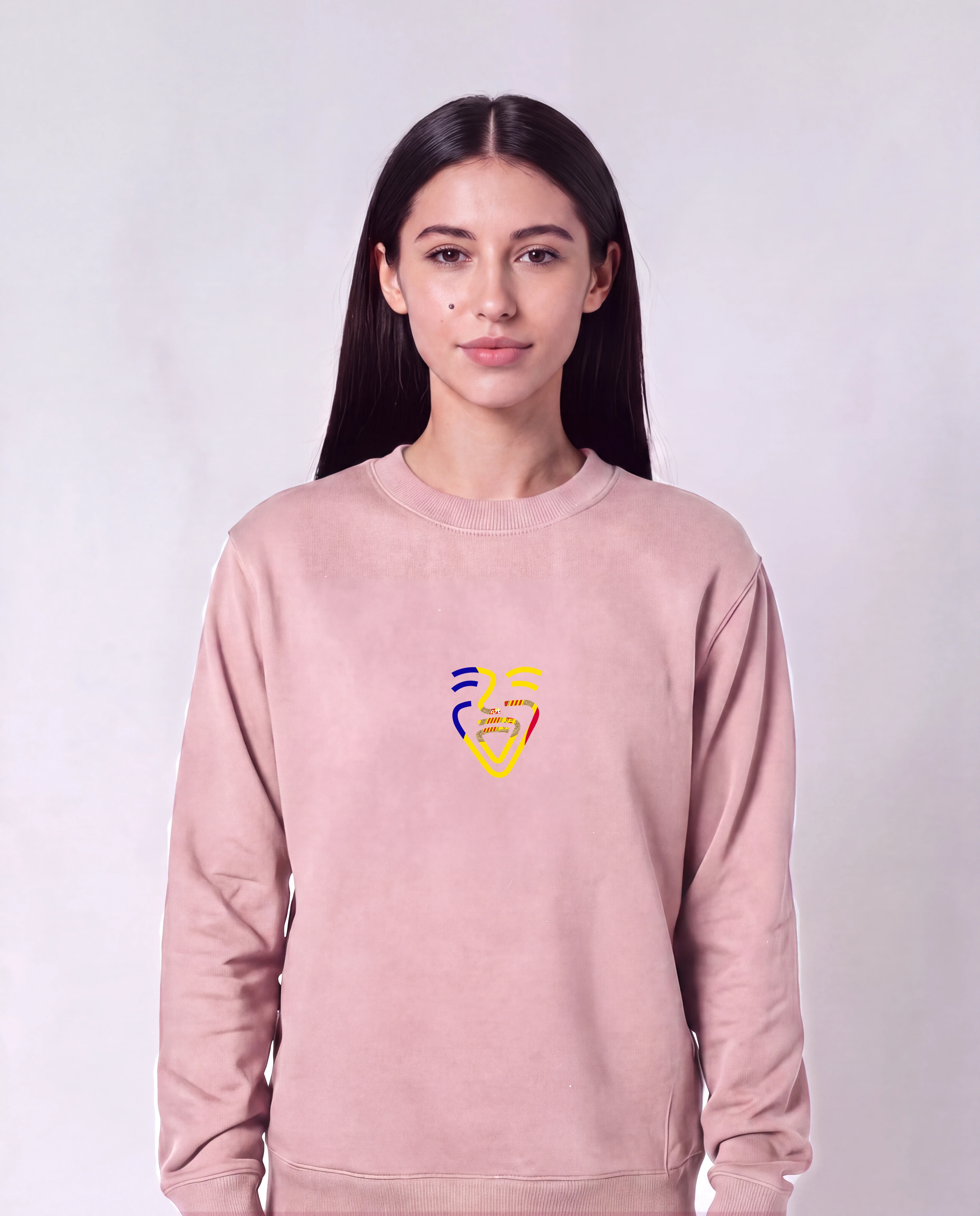 Andorra Sweater in Cotton Pink, Model Frau, frontal