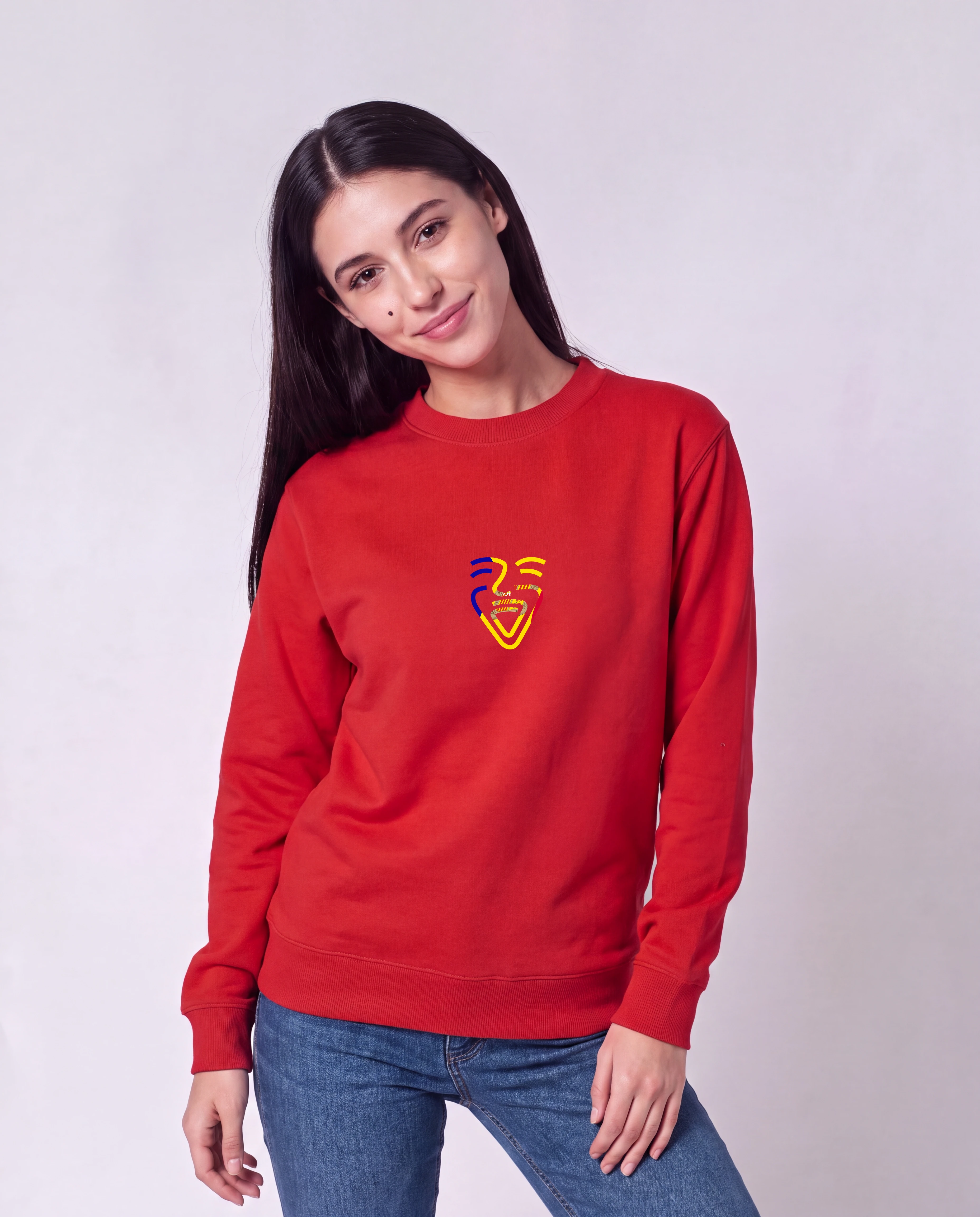 Andorra Sweater in Red, Model Frau, frontal