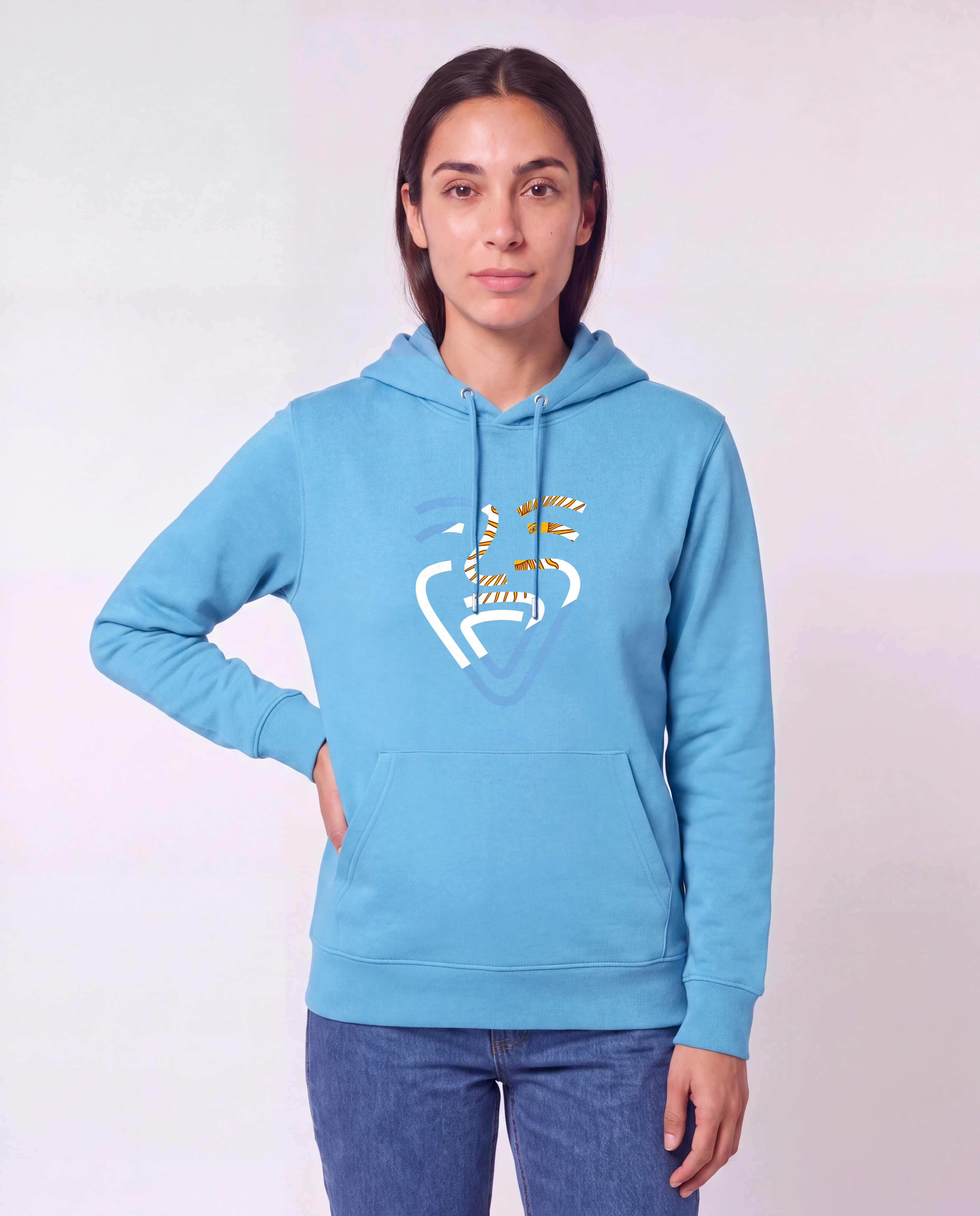 OneFam Argentinien Hoodie Aqua Blue Frau Hüfte