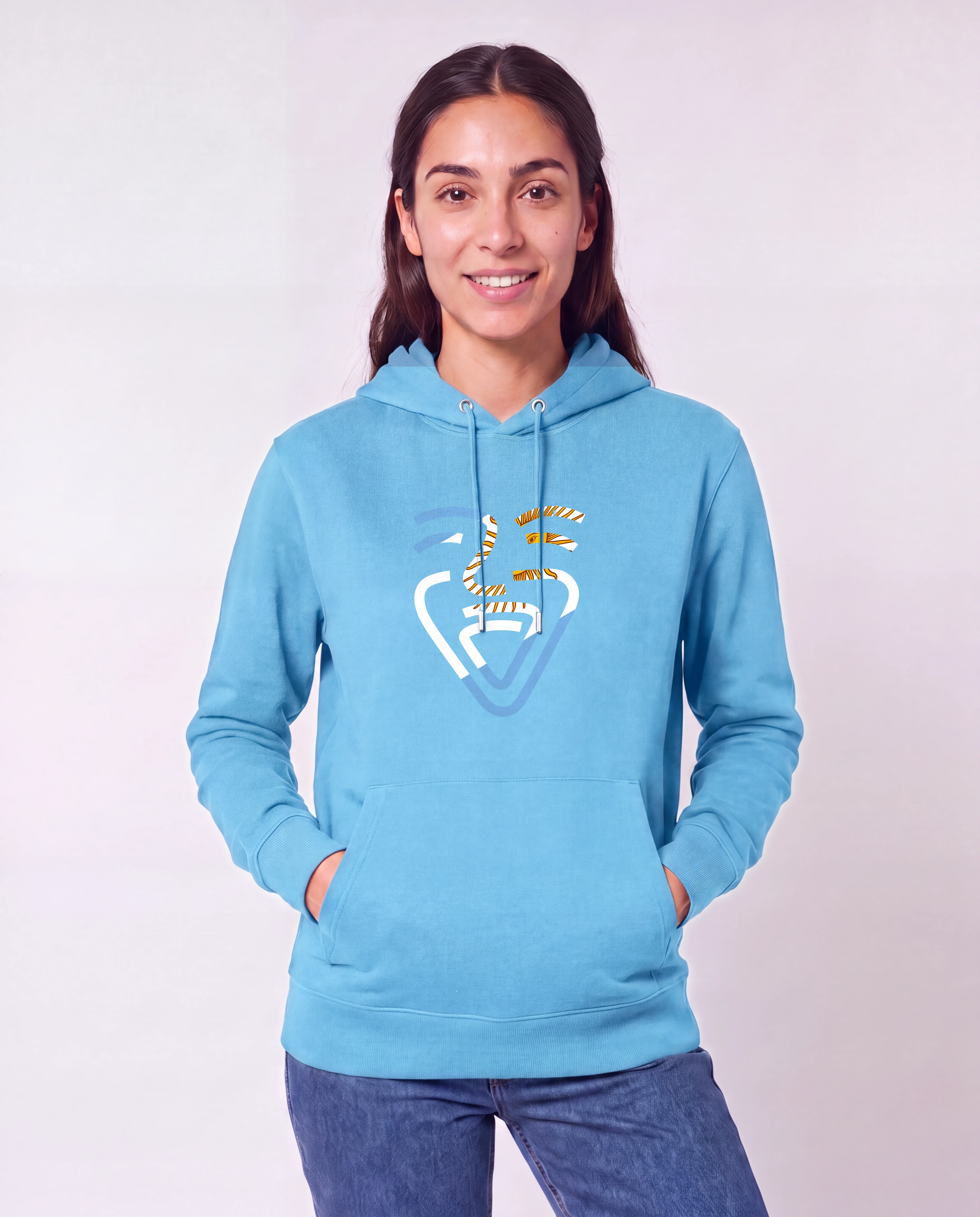 OneFam Argentinien Hoodie Aqua Blue Frau Taschen