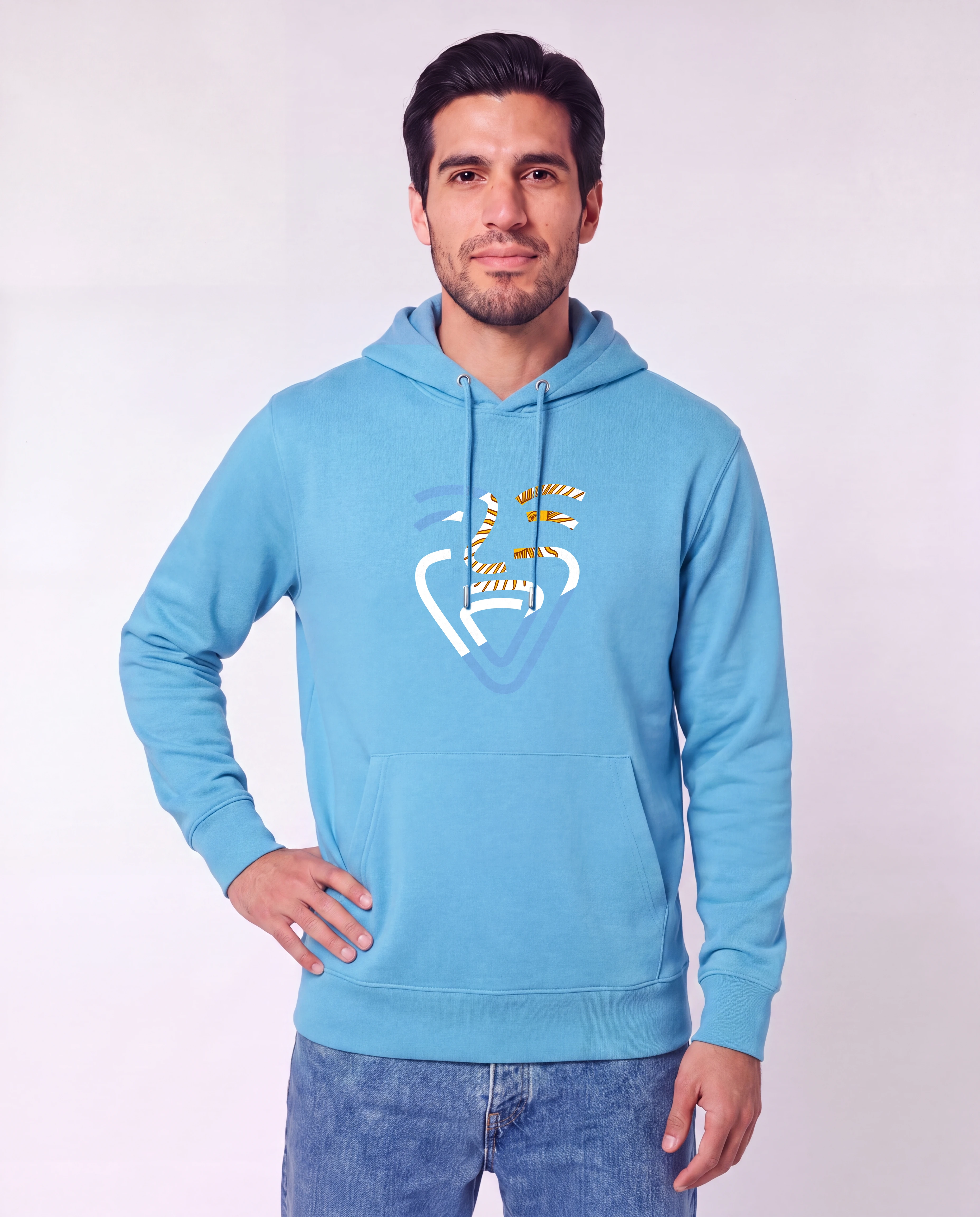 OneFam Argentinien Hoodie Aqua Blue Mann Hüfte