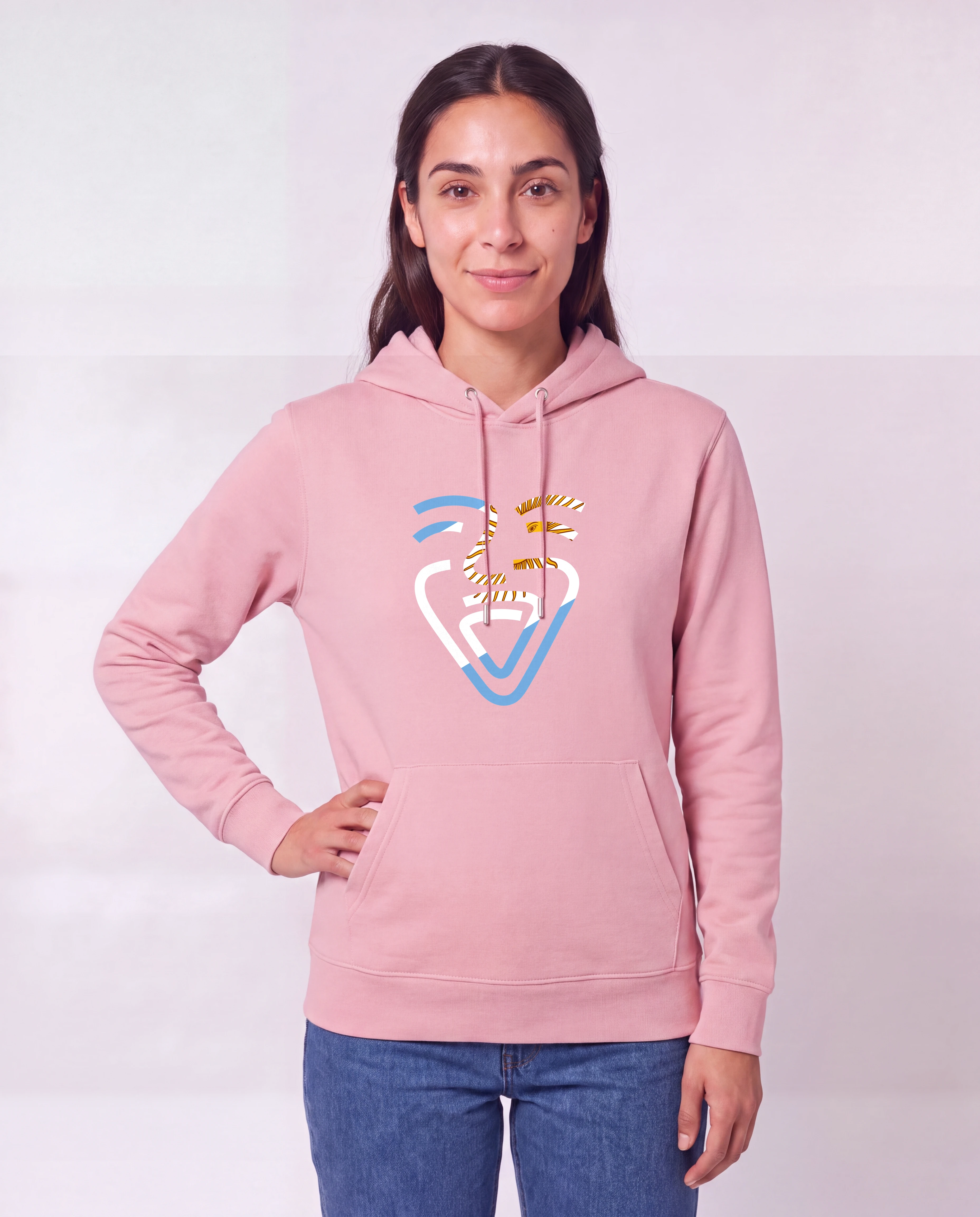 OneFam Argentinien Hoodie Cotton Pink Frau Hüfte