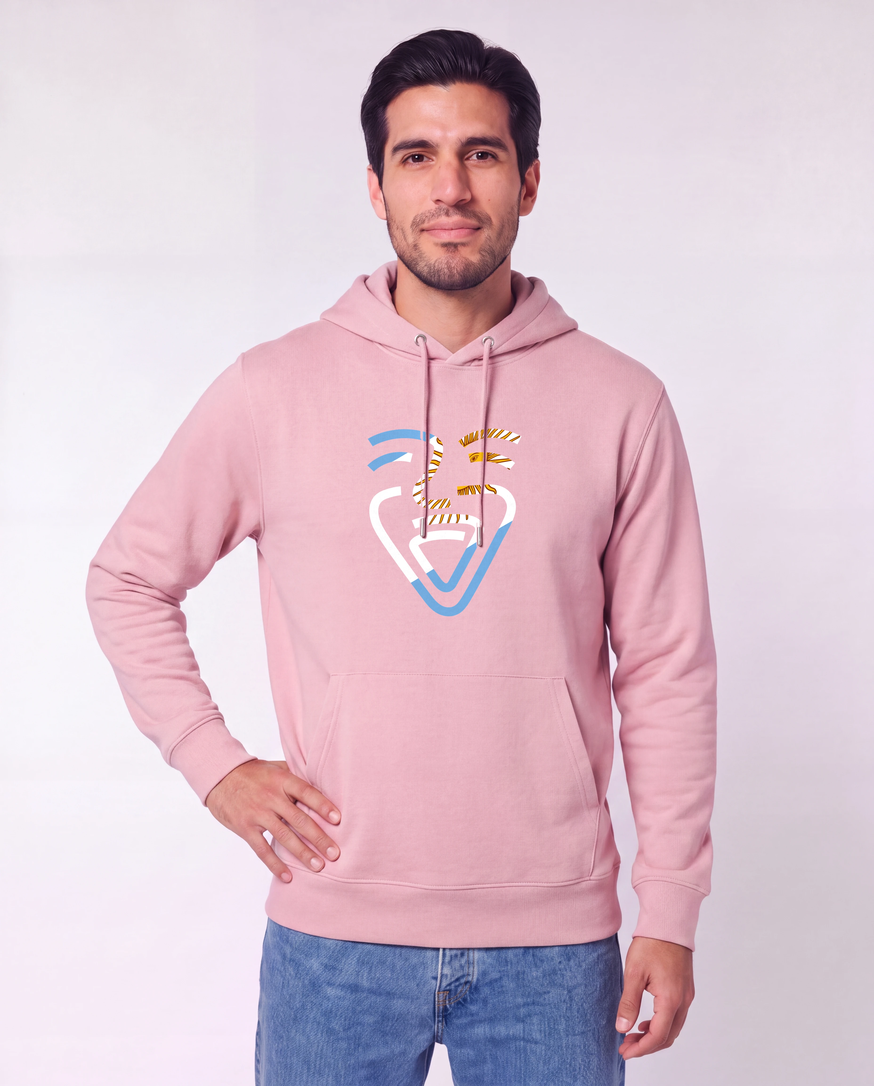 OneFam Argentinien Hoodie Cotton Pink Mann Hüfte