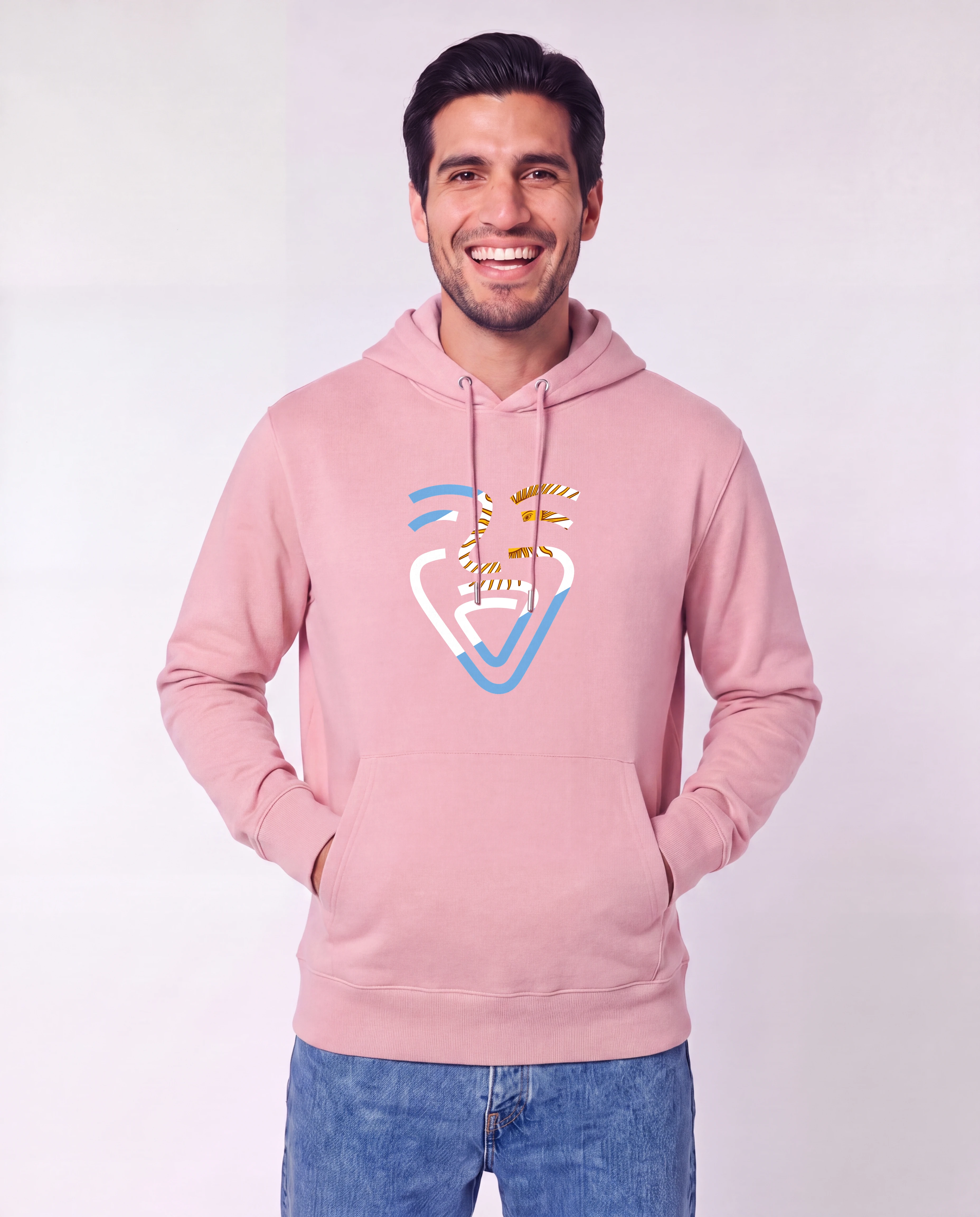 OneFam Argentinien Hoodie Cotton Pink Mann Taschen