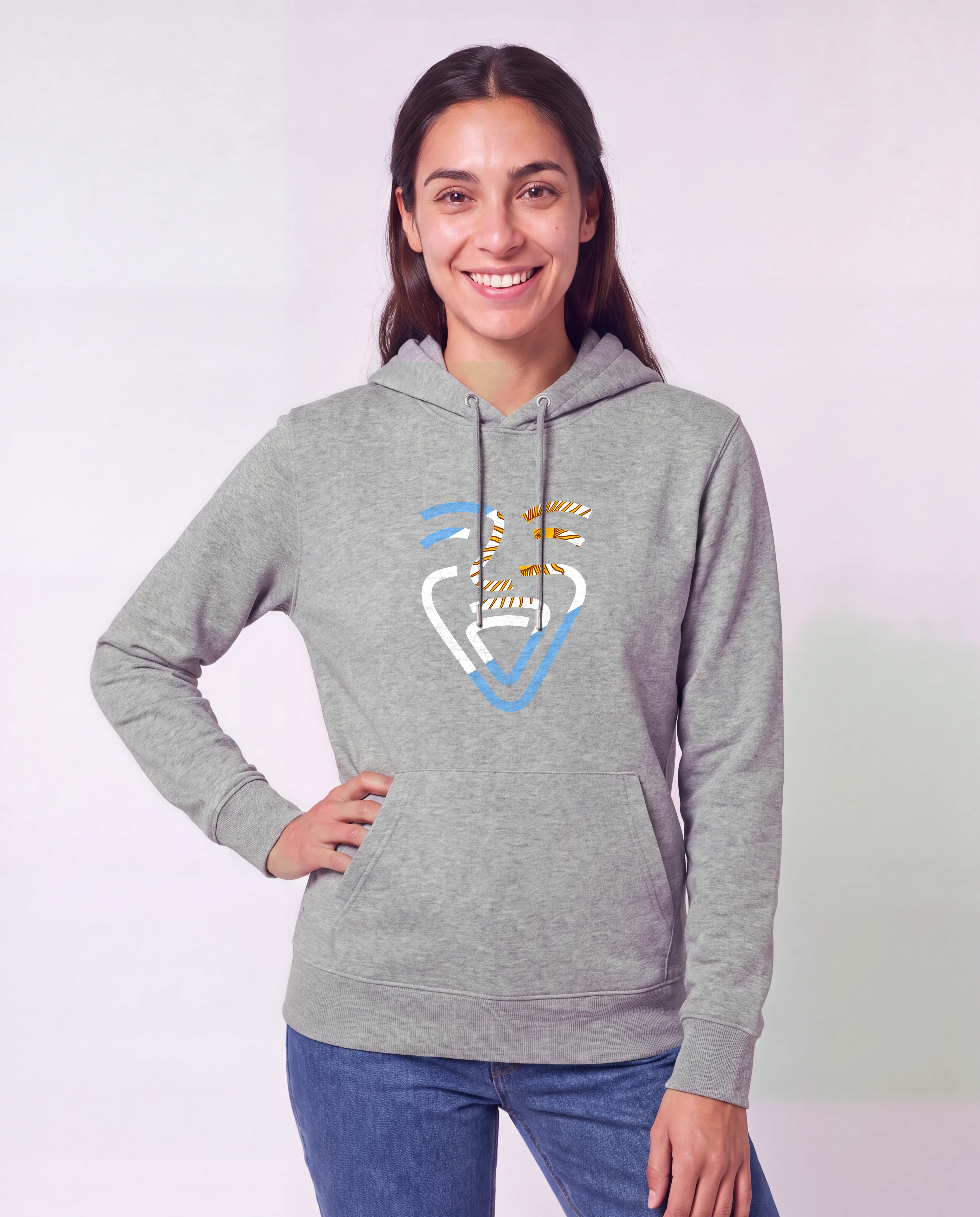 OneFam Argentinien Hoodie Heather Grey Frau Hüfte