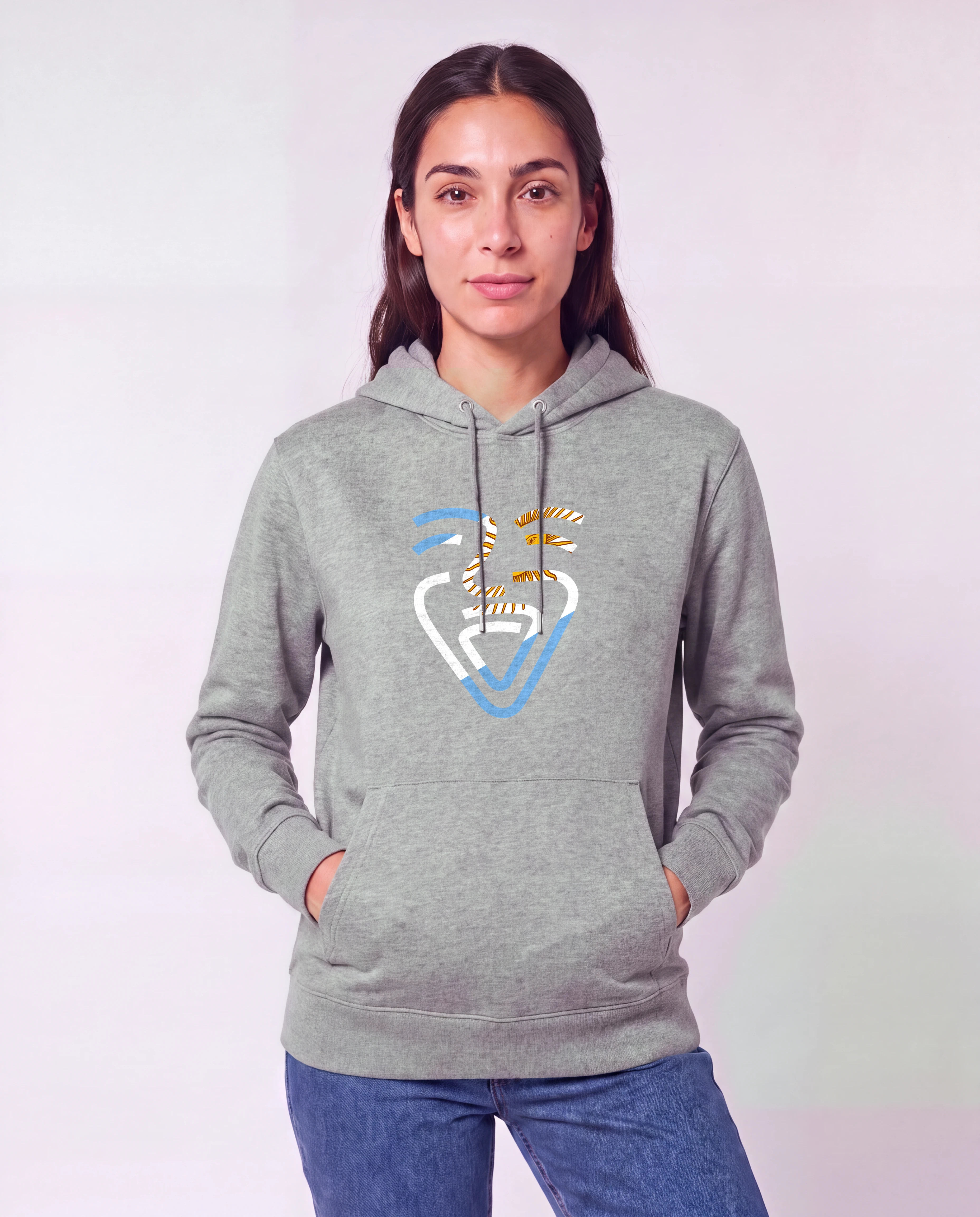 OneFam Argentinien Hoodie Heather Grey Frau Taschen