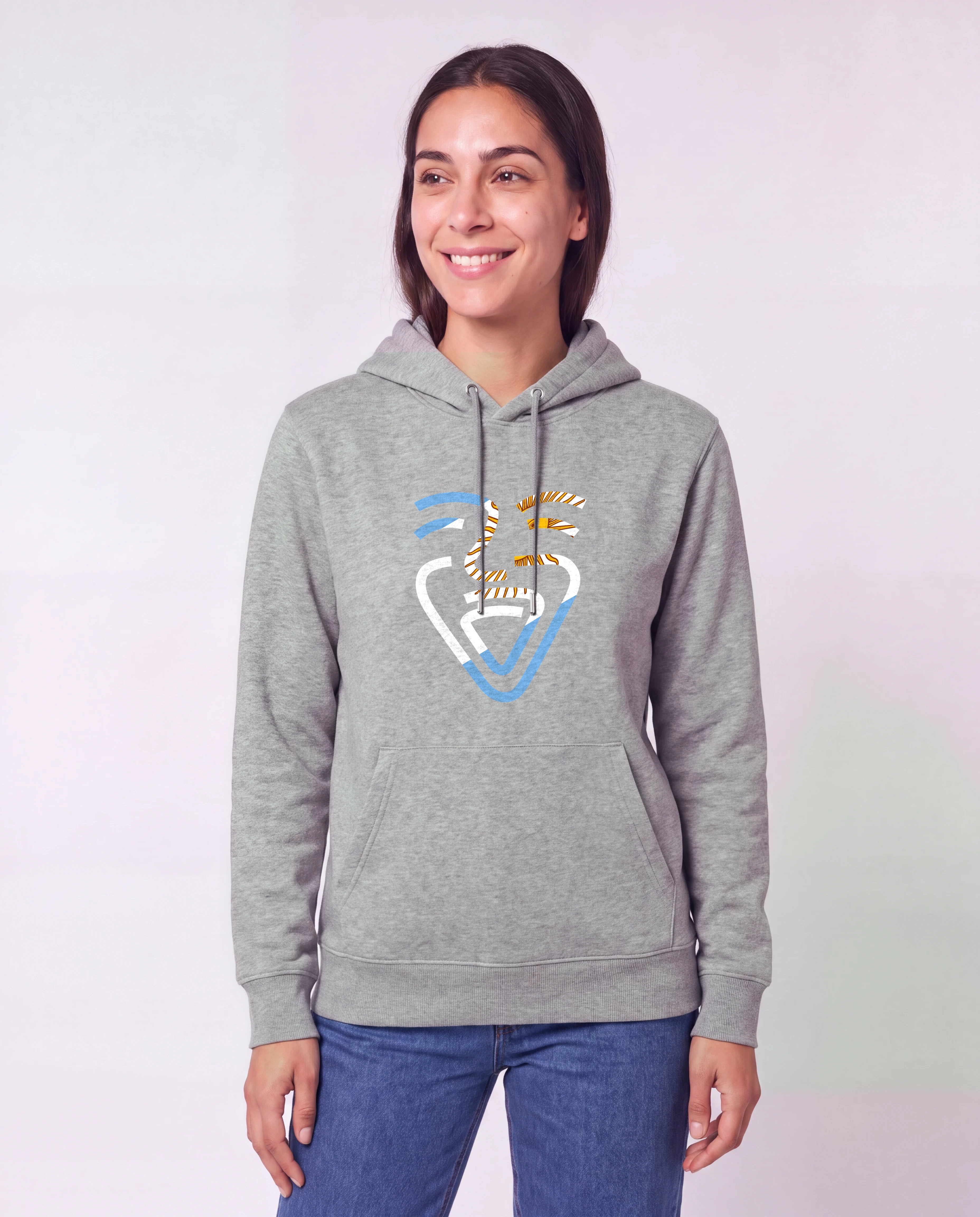 OneFam Argentinien Hoodie Heather Grey Frau frontal