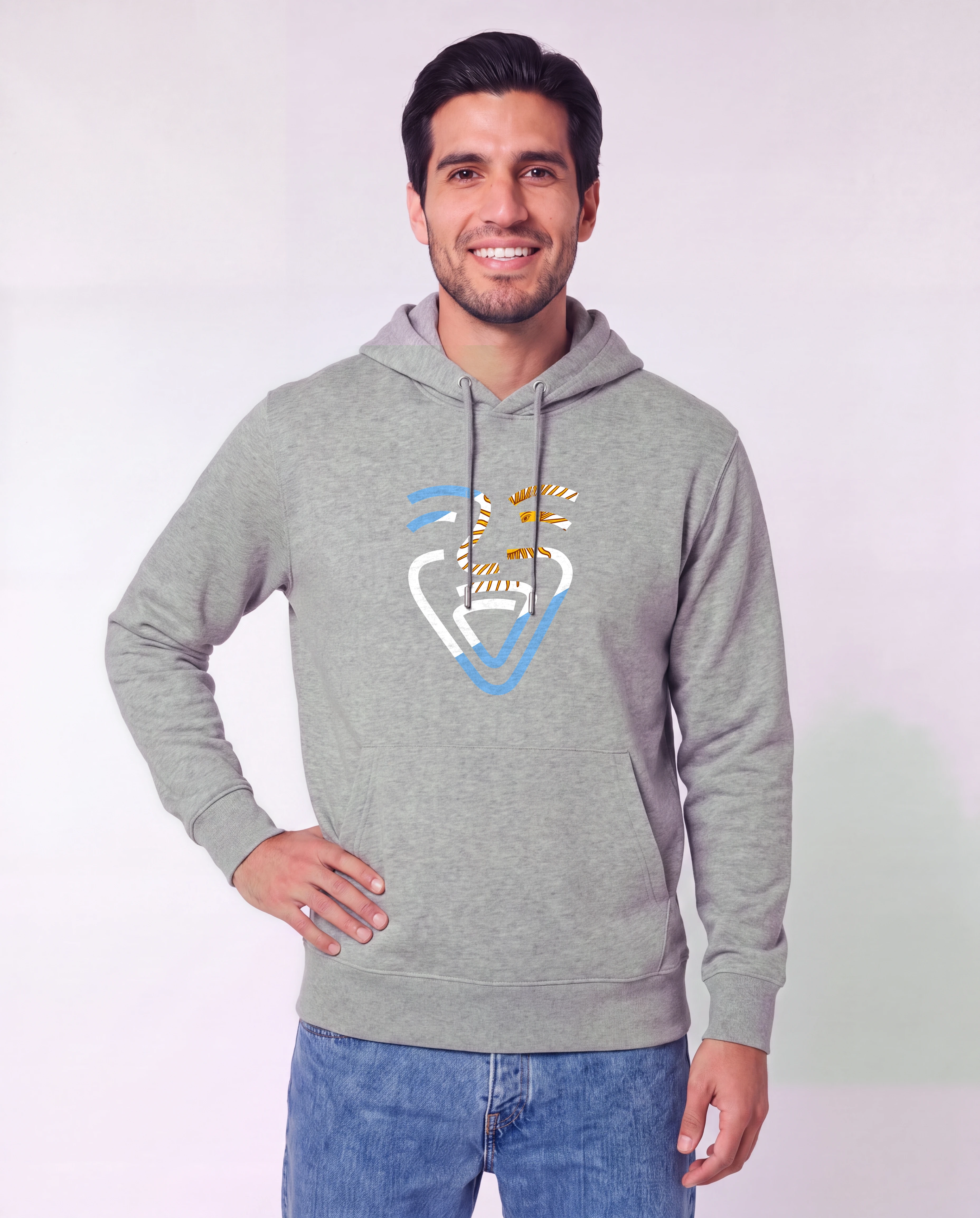 OneFam Argentinien Hoodie Heather Grey Mann Hüfte