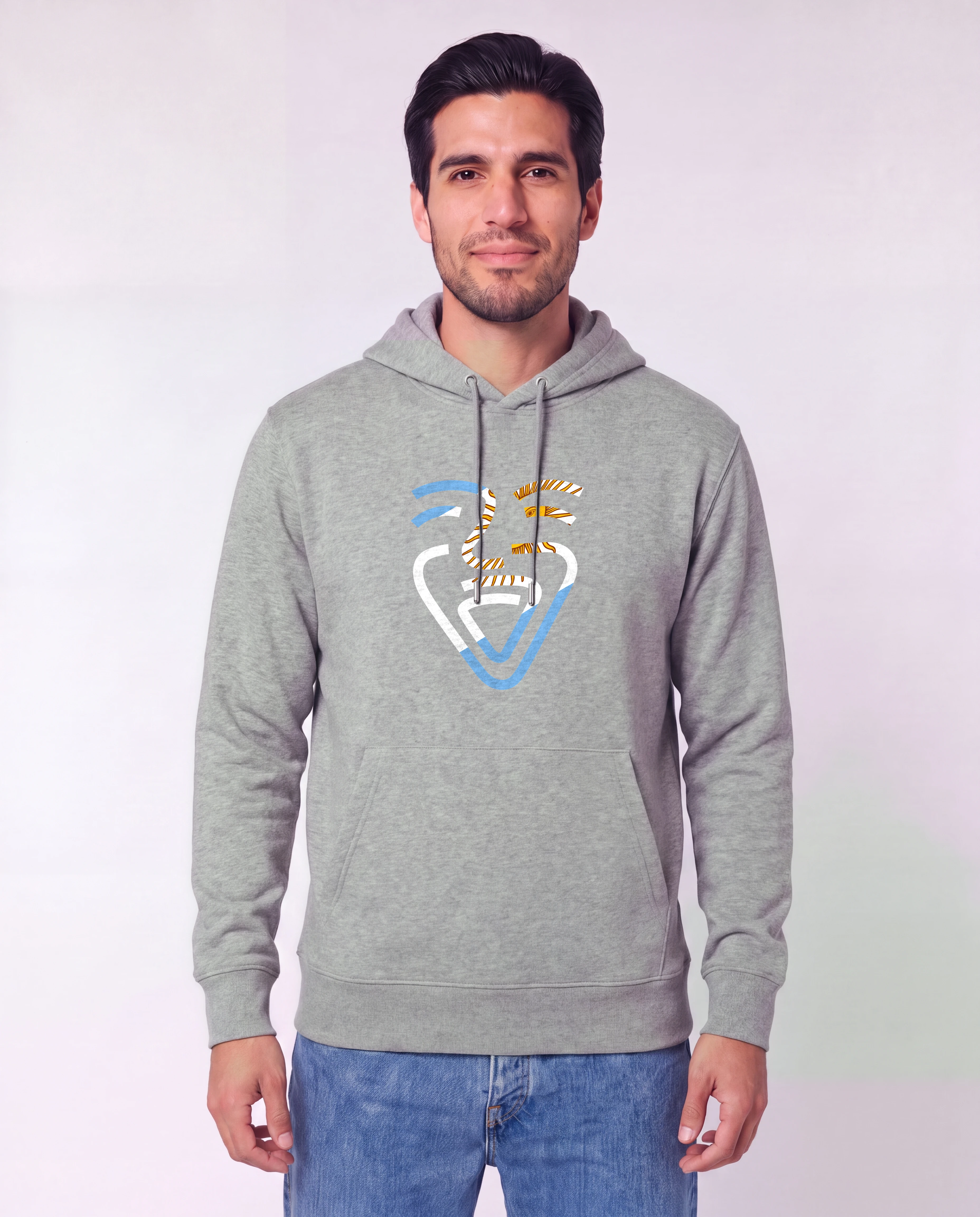 OneFam Argentinien Hoodie Heather Grey Mann frontal