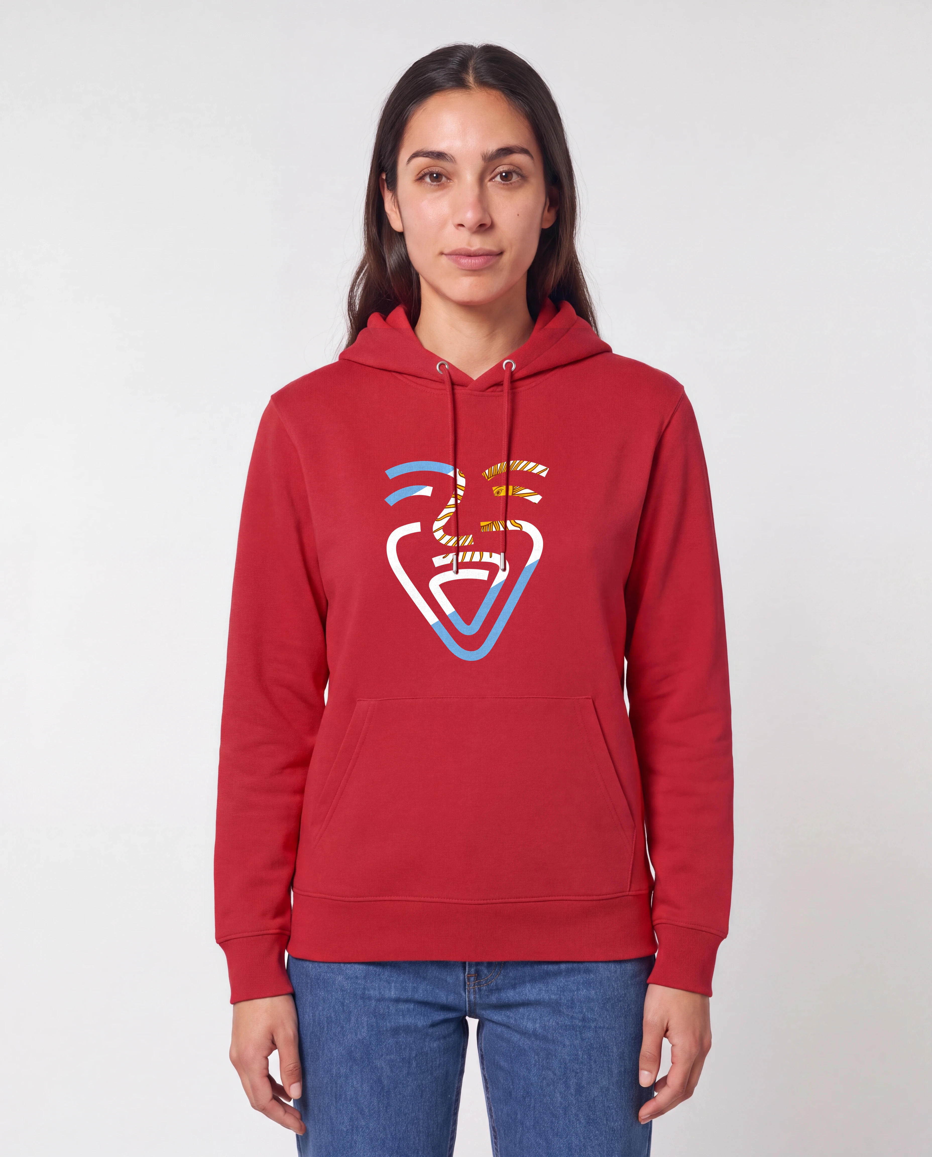 OneFam Argentinien Hoodie Red Frau frontal