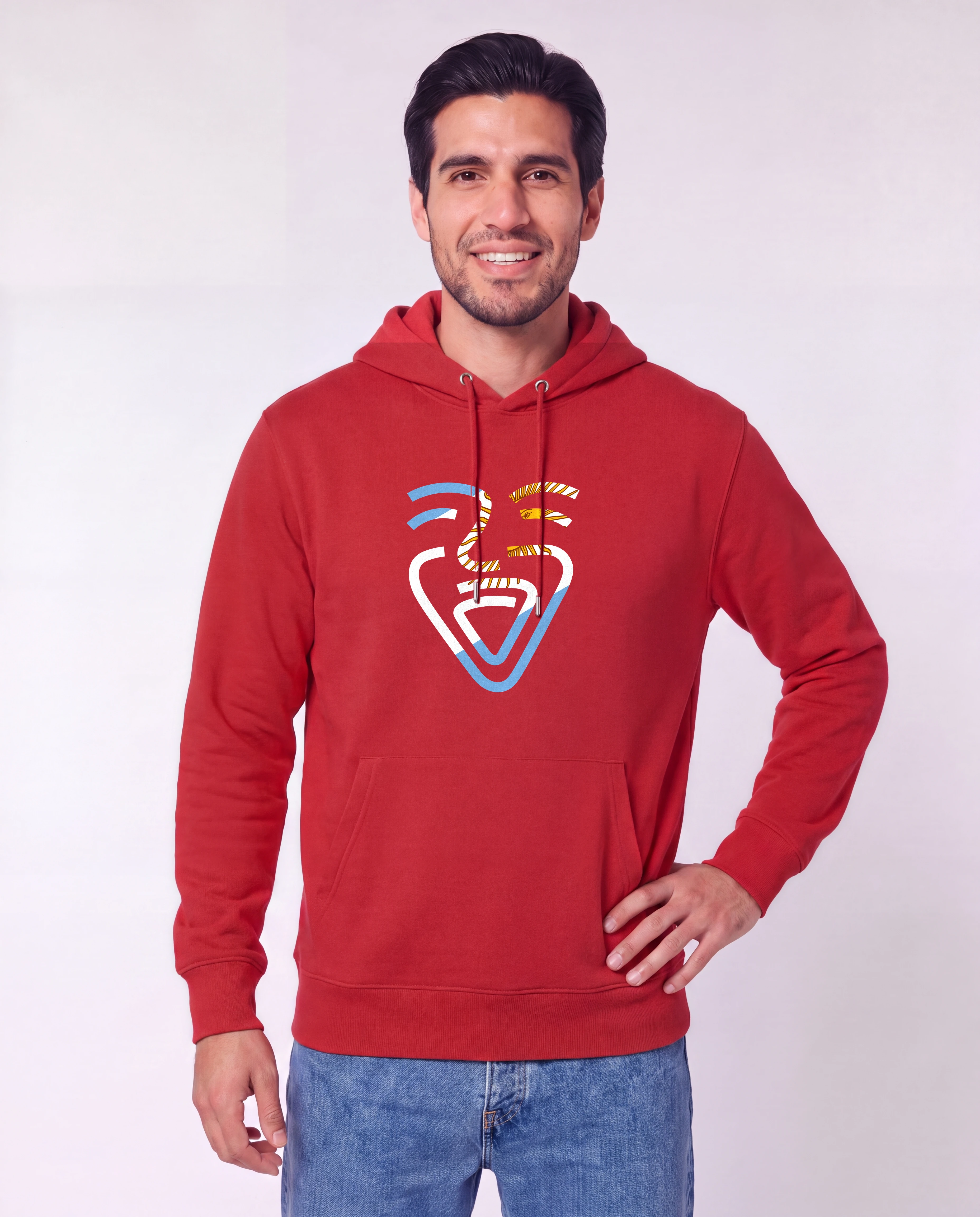 OneFam Argentinien Hoodie Red Mann Hüfte