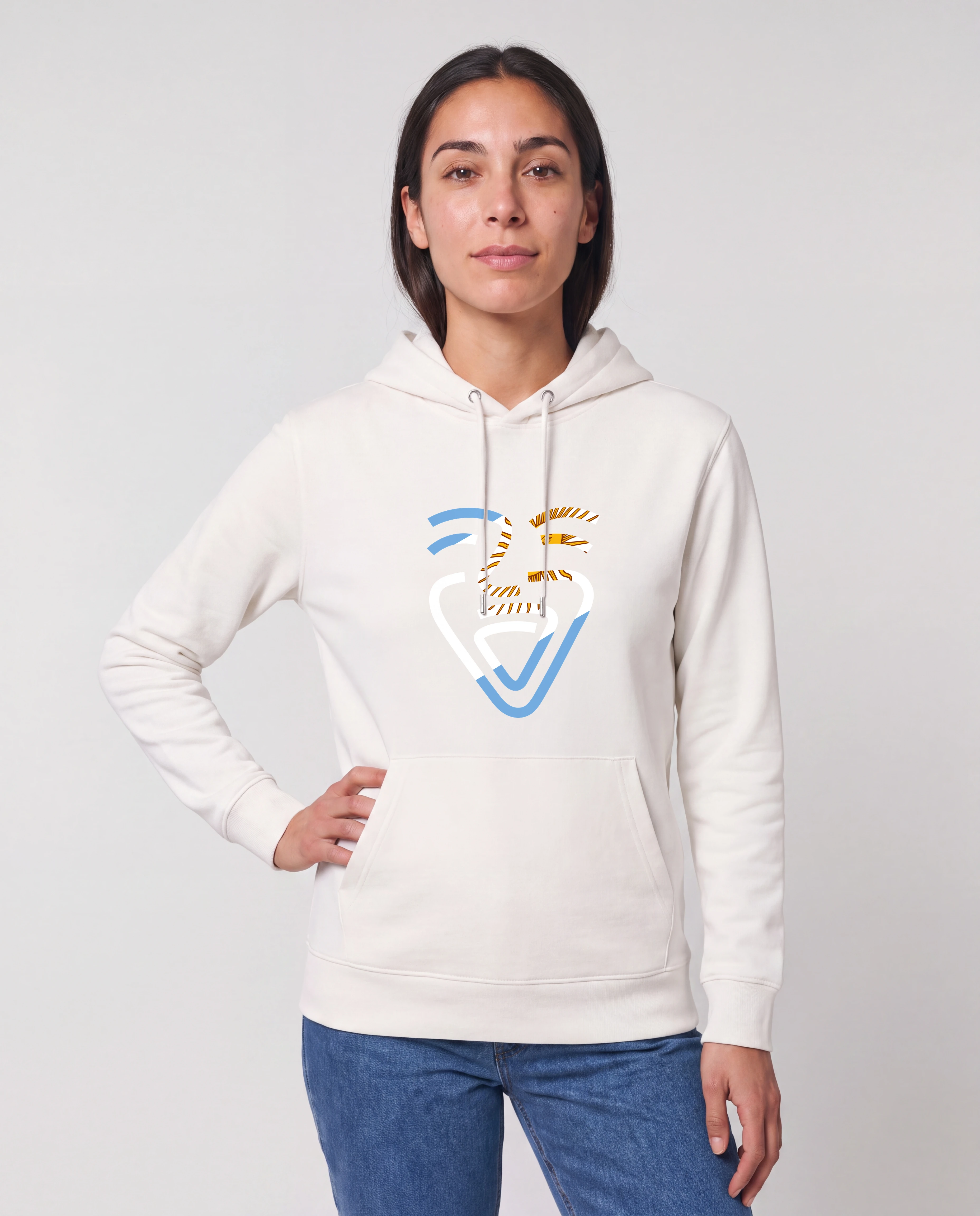OneFam Argentinien Hoodie White Frau Hüfte
