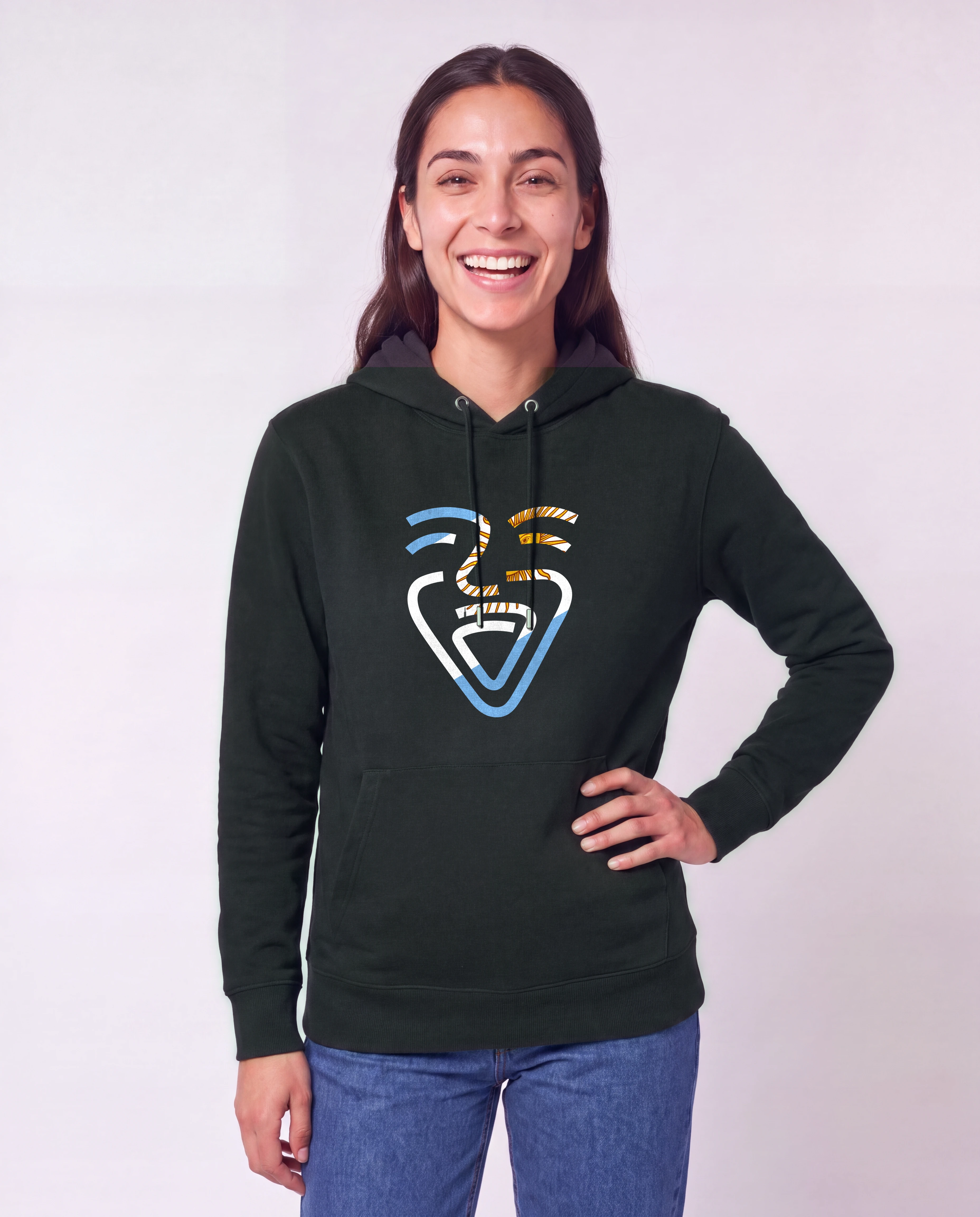 OneFam Argentinien Hoodie schwarz Frau Hüfte