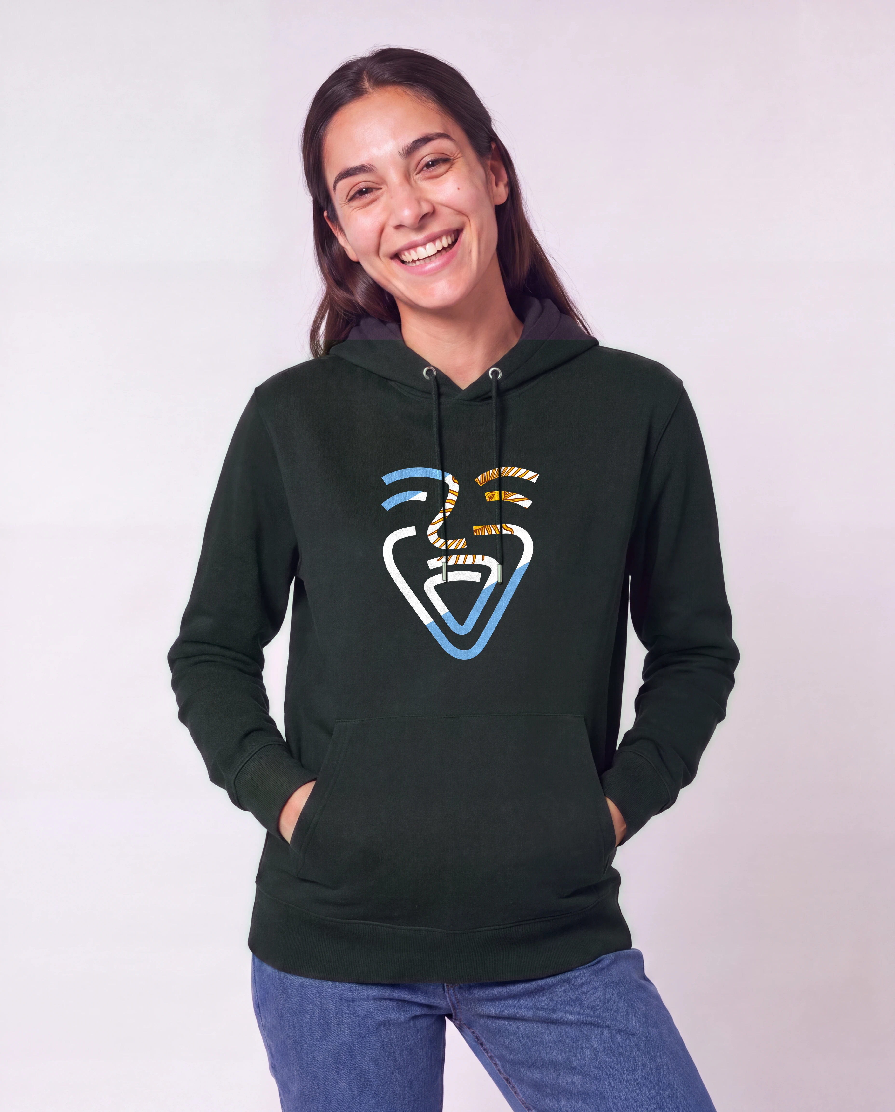 OneFam Argentinien Hoodie schwarz Frau Taschen