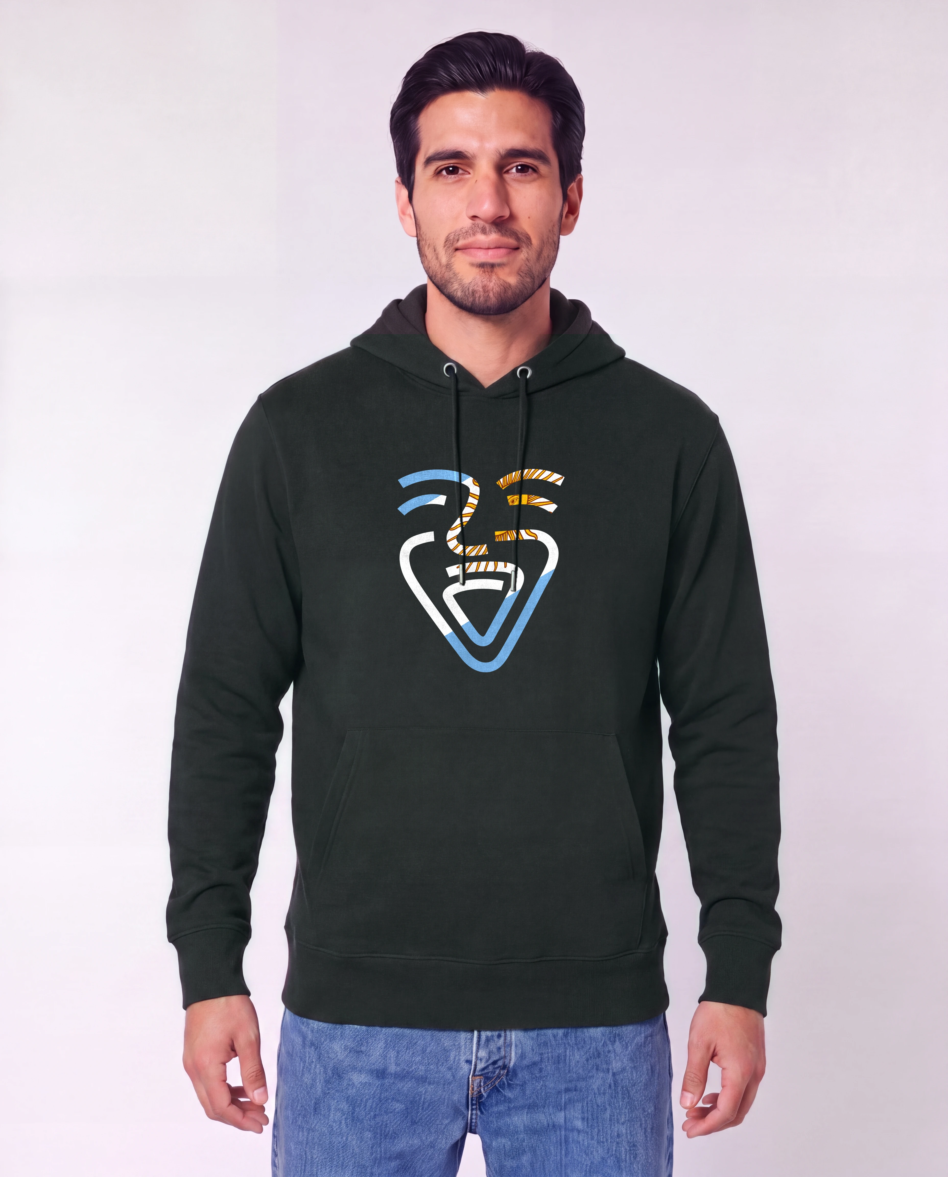 OneFam Argentinien Hoodie schwarz Mann frontal